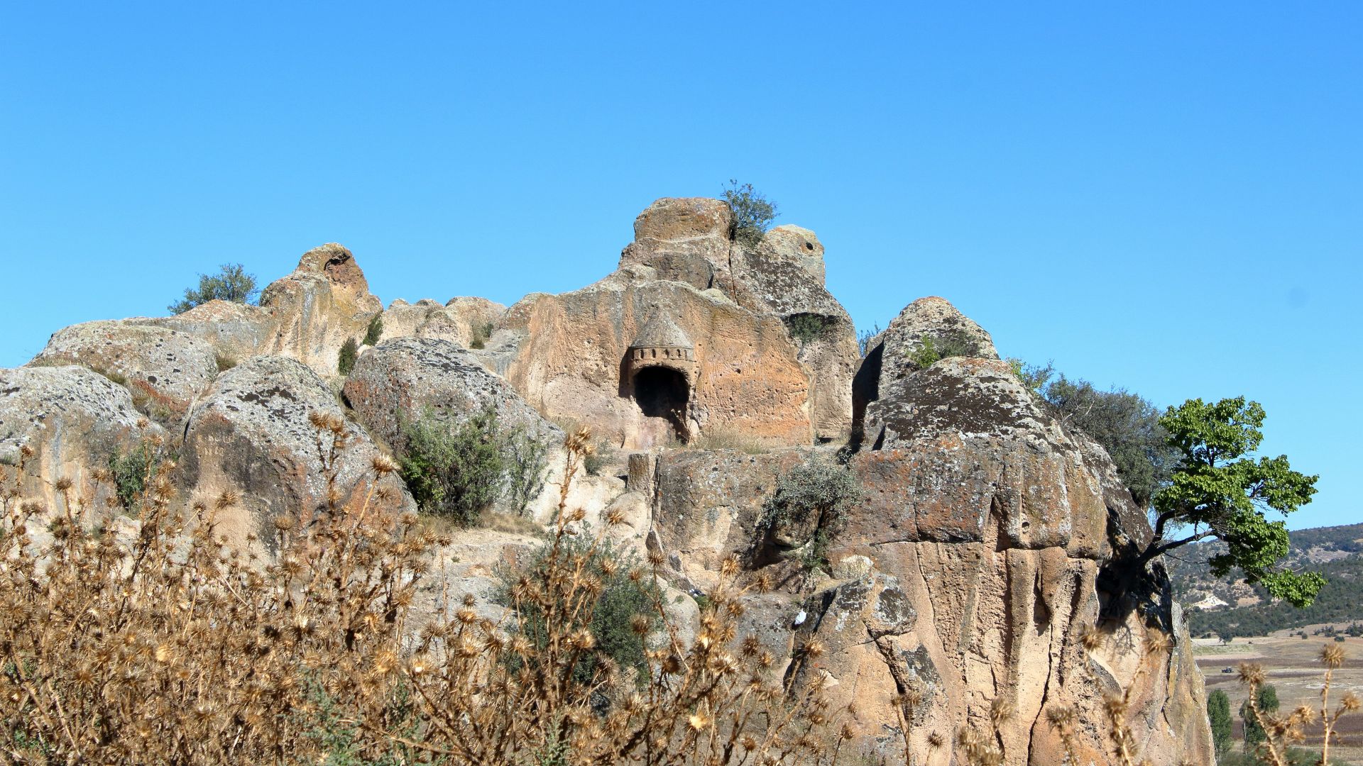 a large rock formation