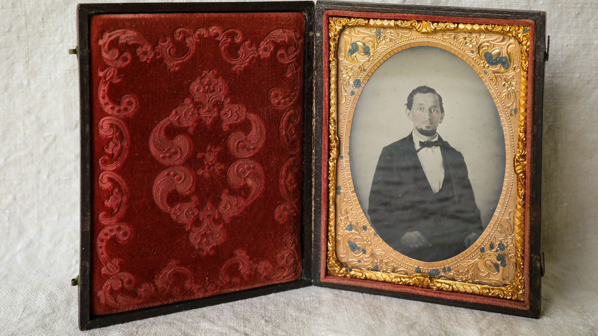 man in white dress shirt and red necktie photo