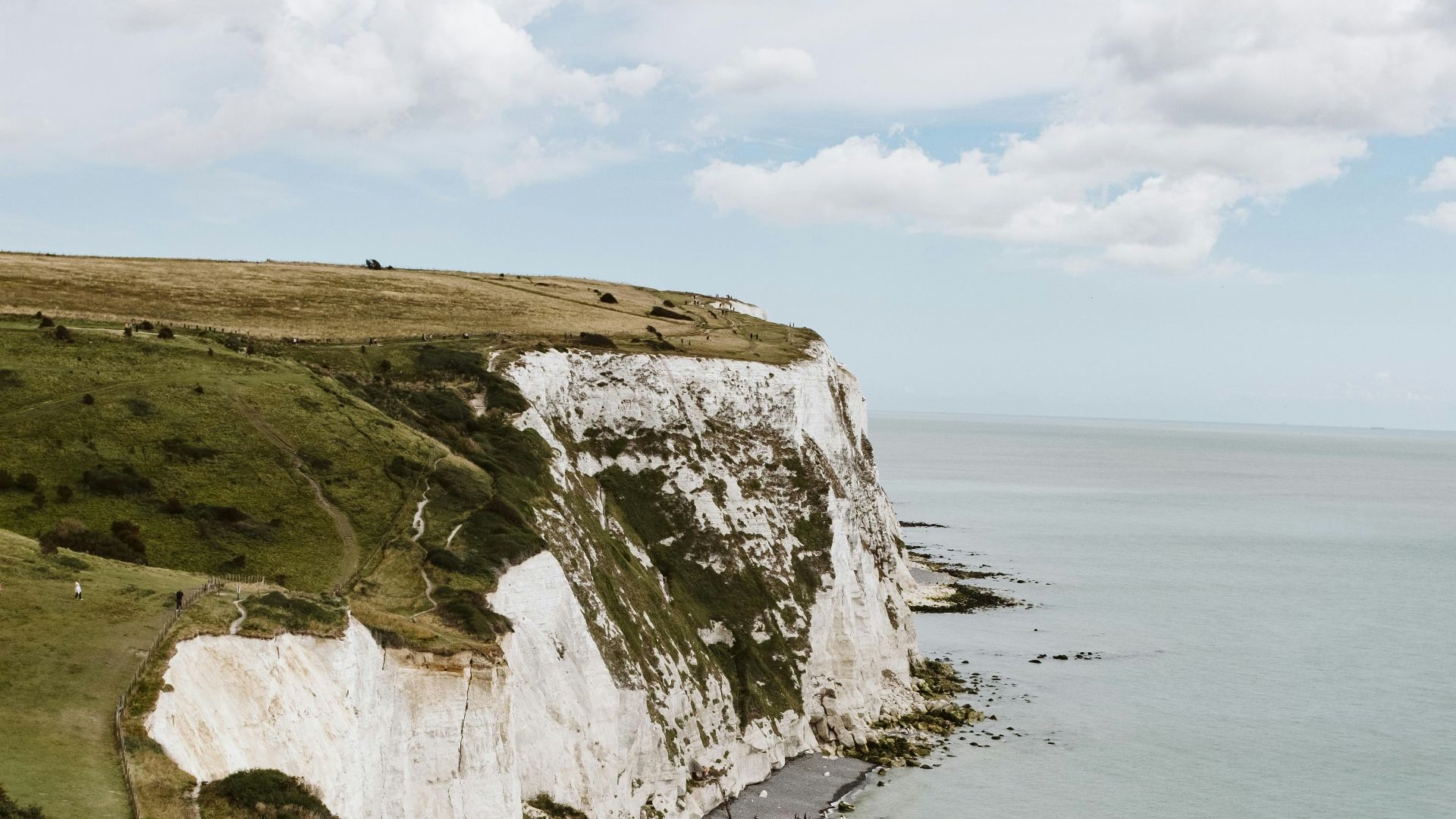 brown and green cliff beside sea during daytime