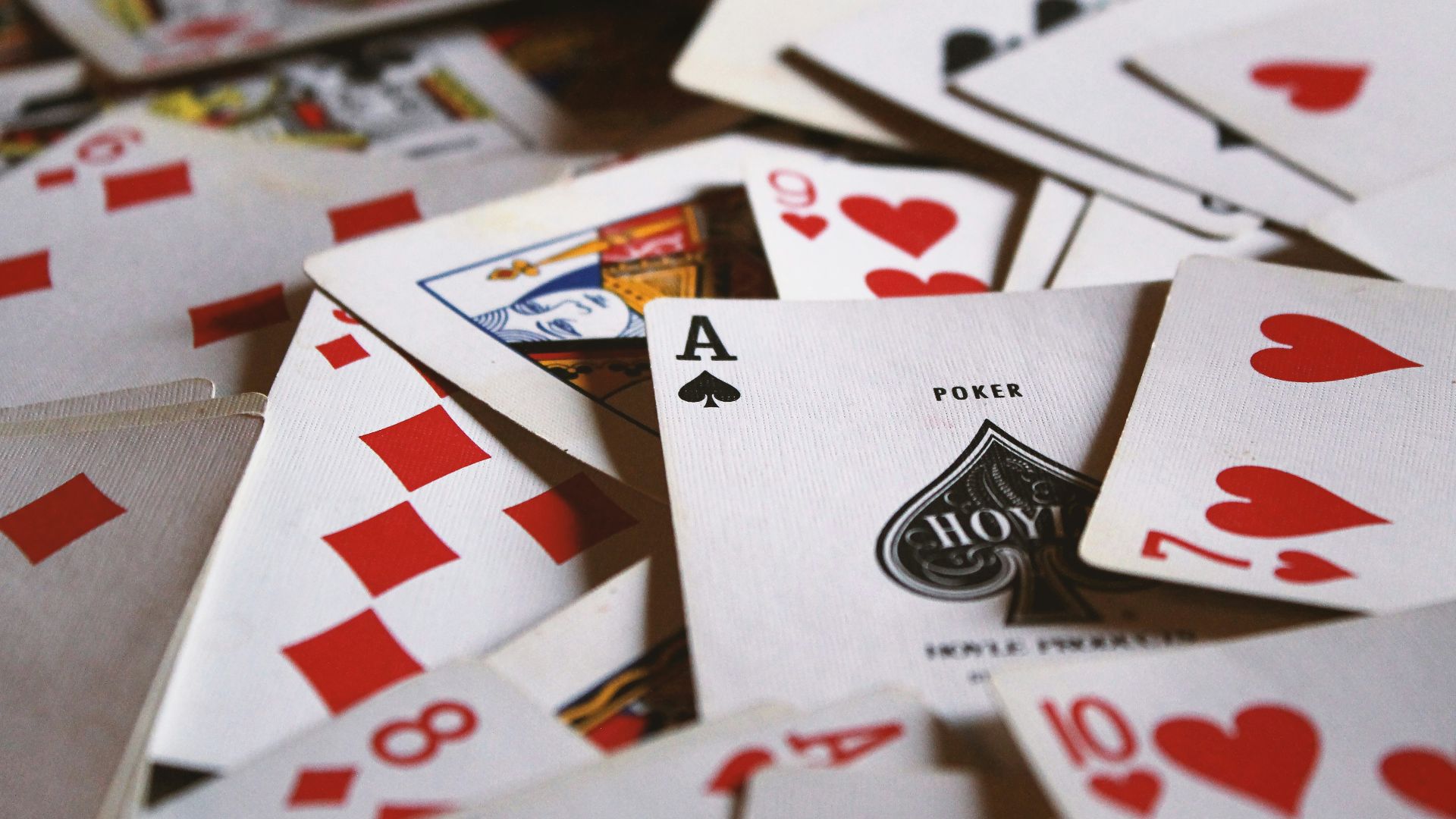 scattered playing cards