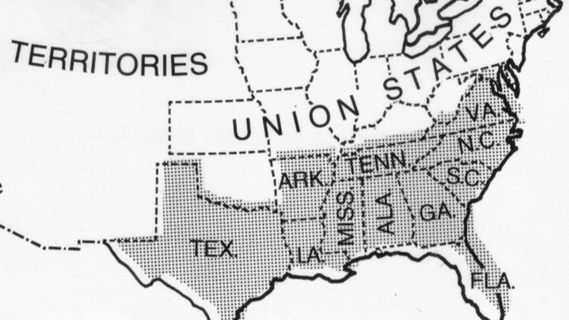 File:Civil War Map - Federal Union and Southern States.png