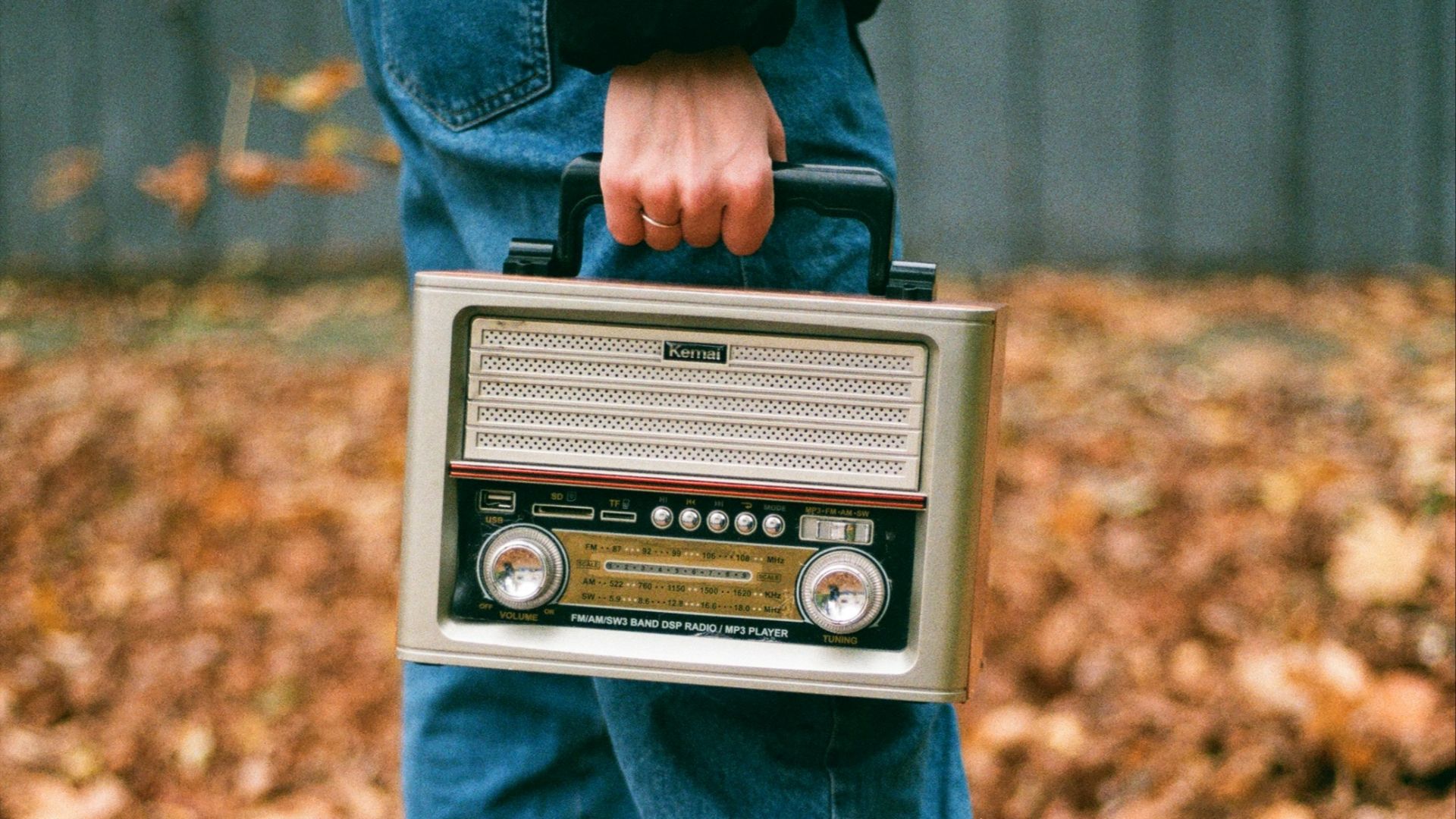 person in blue denim jeans and white socks standing on dried leaves during daytime