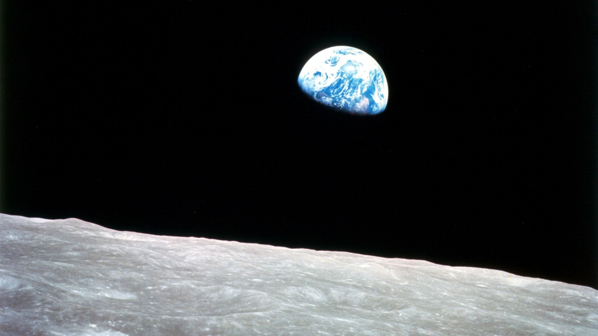 Earth above the lunar surface