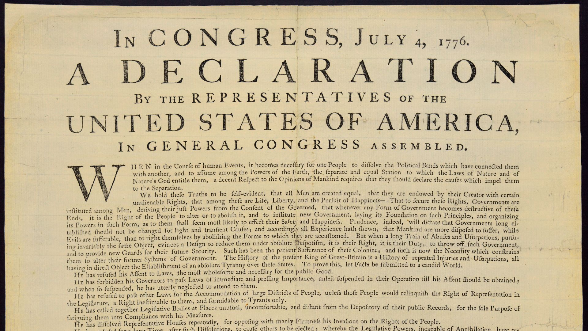 File:Declaration of Independence, Broadside, printed by John Dunlap in Philadelphia.jpg