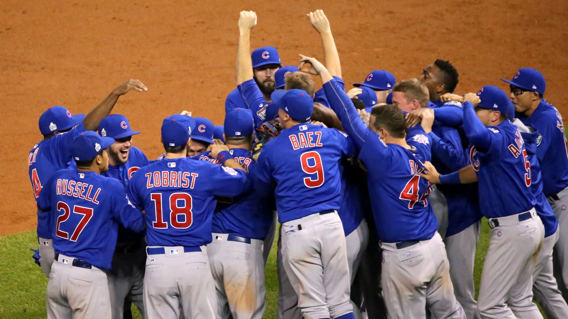 File:The Cubs celebrate after winning the 2016 World Series. (30630043532).jpg