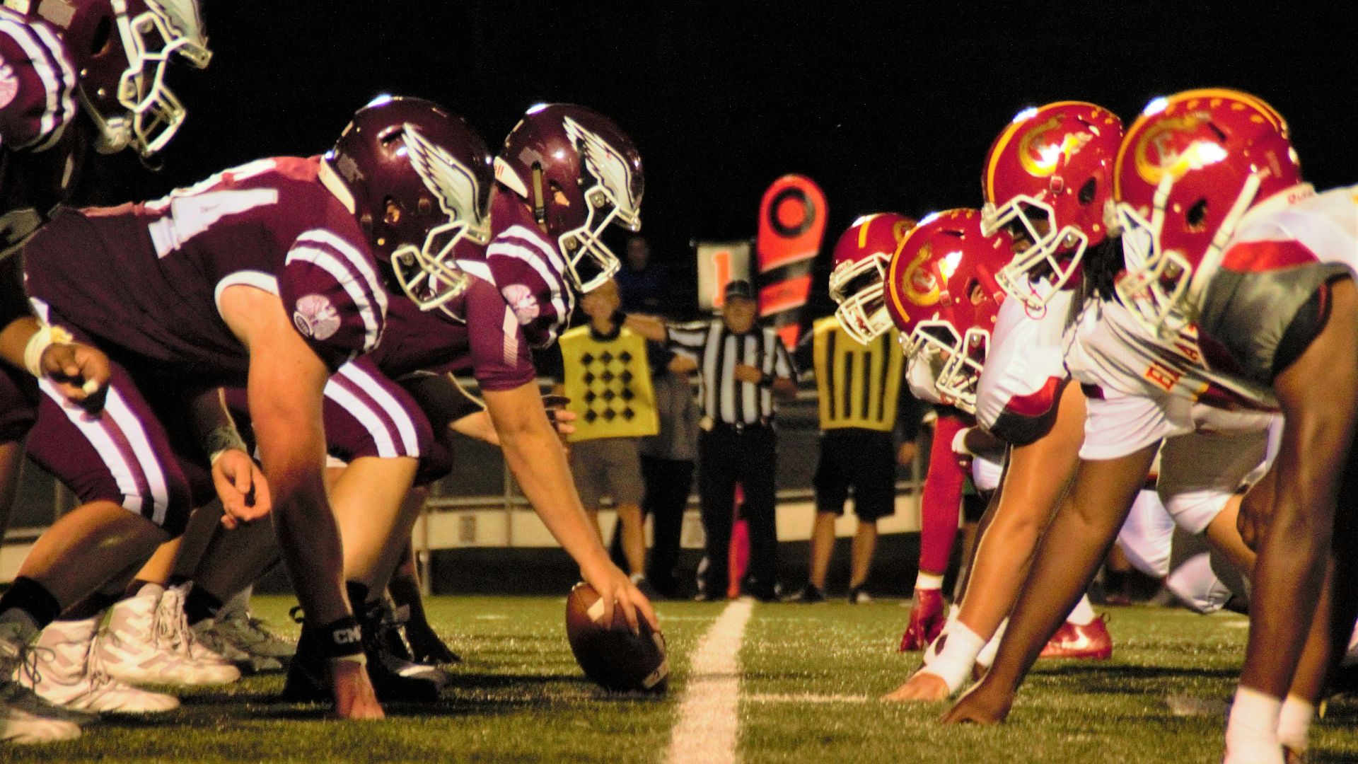 closeup photo of football players