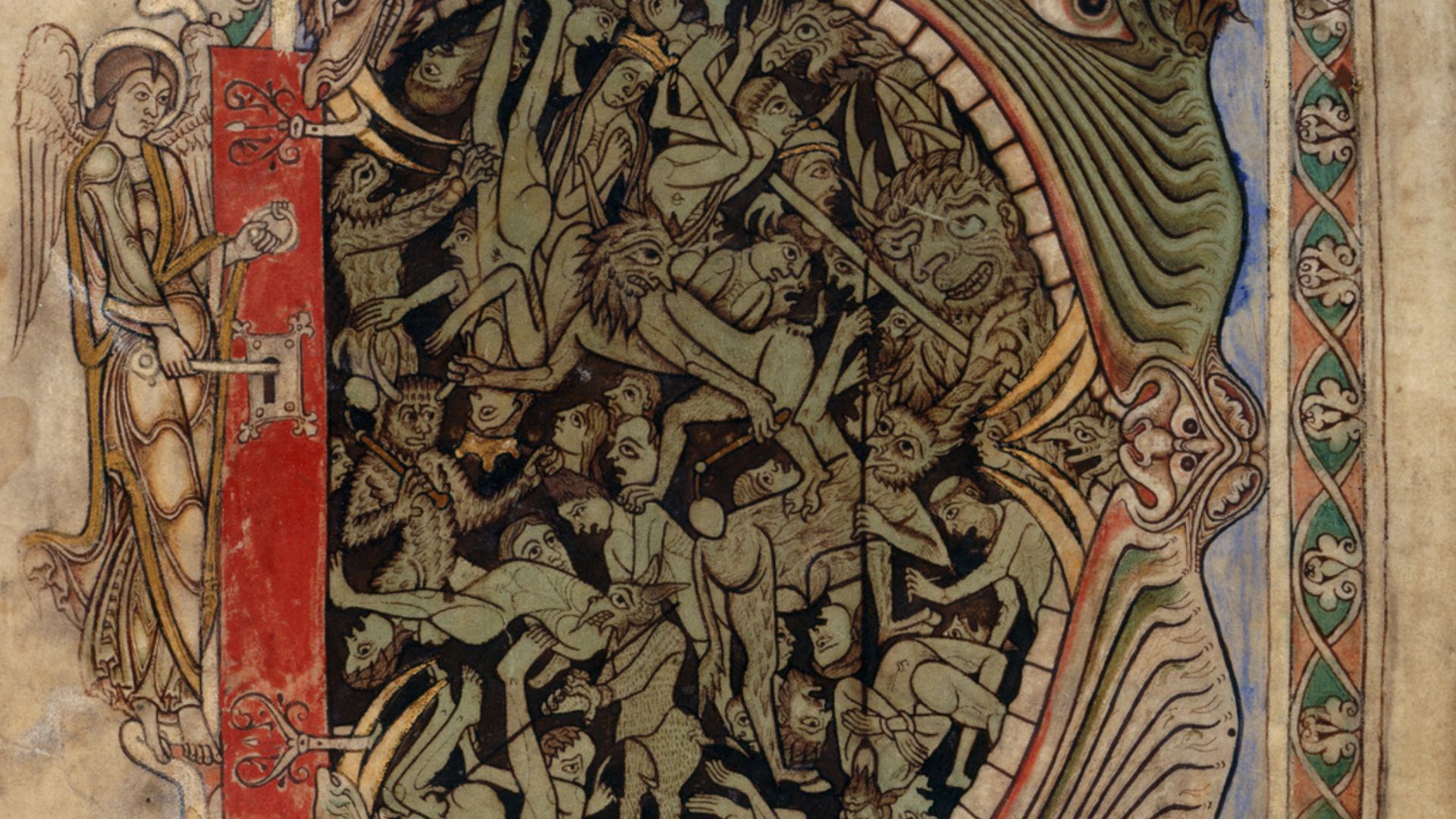 File:Harrowing of Hell - Winchester Psalter (12th C), f.39 - BL Cotton MS Nero C IV.jpg