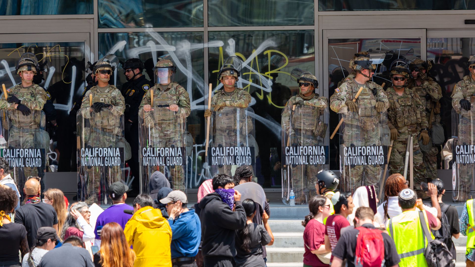 File:CA Guard and protestors, June 2025.jpg