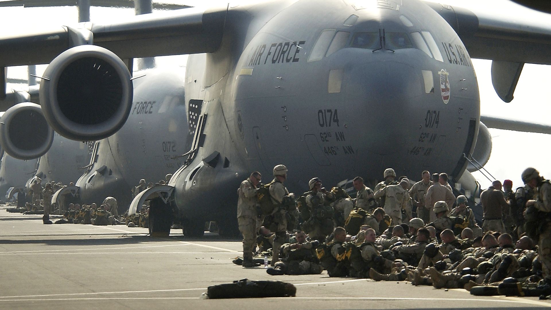 File:U.S. Army paratroopers of the 173rd Airborne Brigade prepare to board C-17 Globemaster III's in support of Operation Iraqi Freedom on March 23, 2003 at Aviano Air Base, Italy.jpg