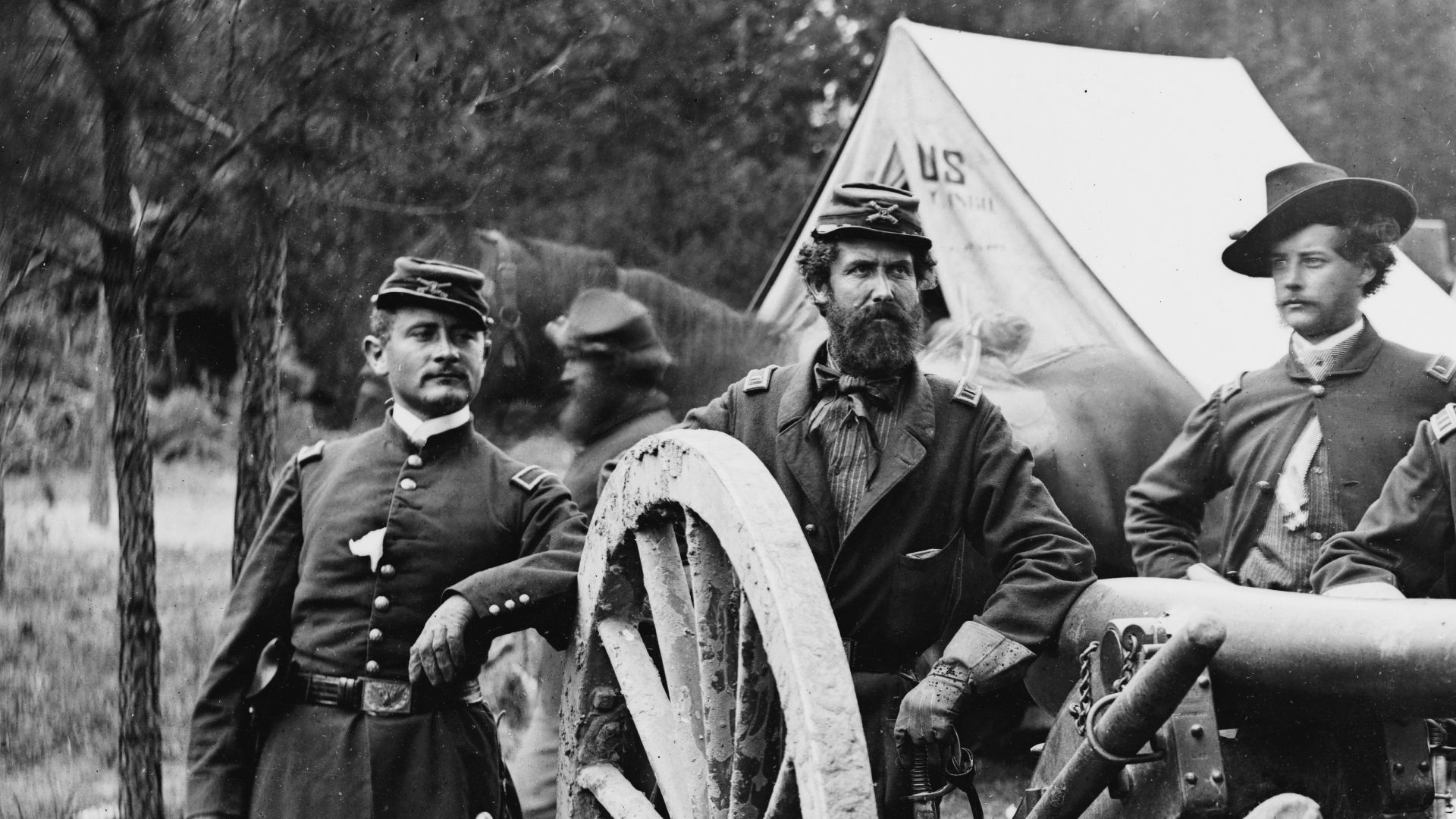 File:Tidball's Battery, near Fair Oaks, Va. - Lt. Robert Clarke, Capt. John C. Tidball, Lt. William N. Dennison, and Capt. Alexander C.M. Pennington.jpg