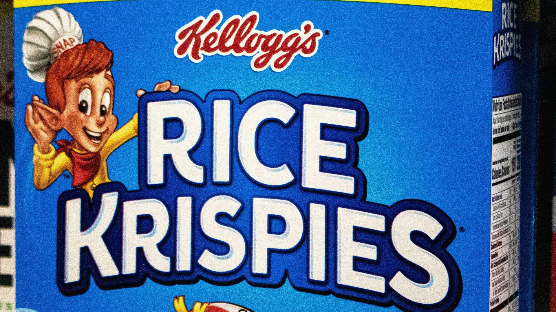 Kellogg's rice krispies box.