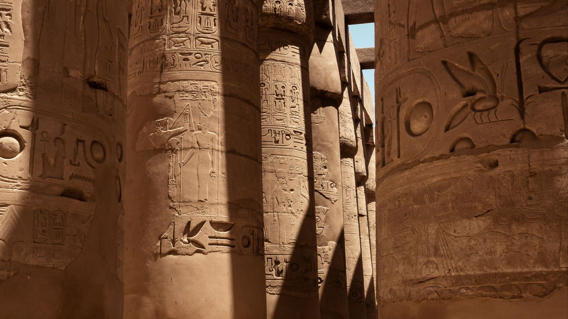 brown stone Egyptian temple ruin