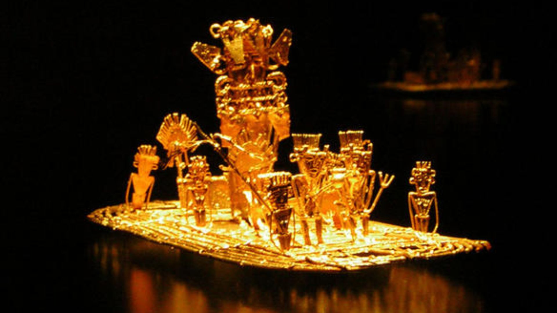 File:Muisca raft Legend of El Dorado Offerings of gold.jpg