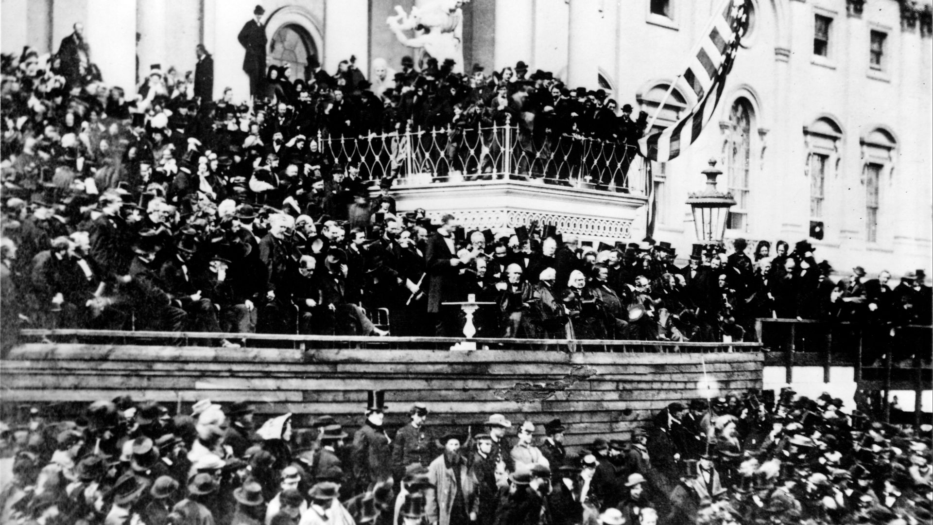 File:Abraham Lincoln giving his second Inaugural Address (4 March 1865).jpg