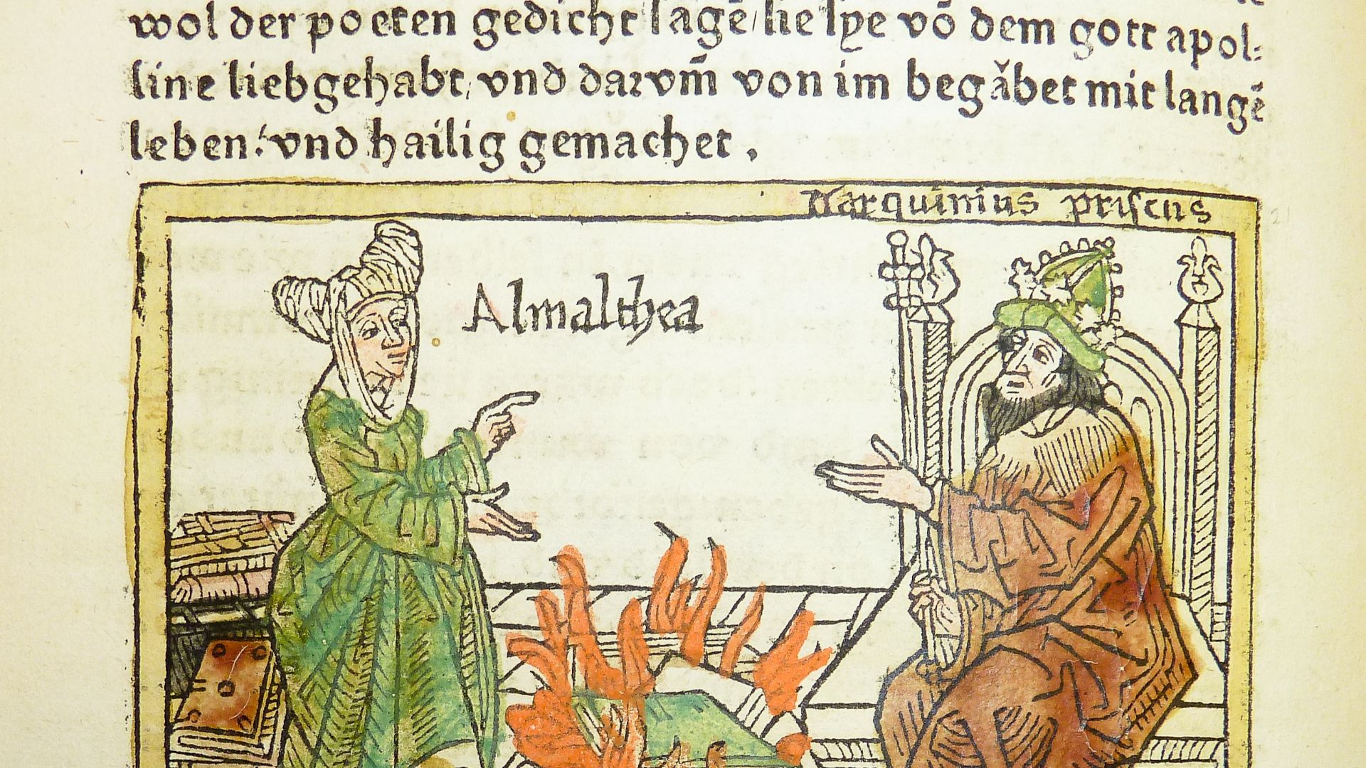 File:Woodcut illustration of Amalthea (the Cumaean sibyl), Tarquinius Superbus and the Sibylline books - Penn Provenance Project.jpg
