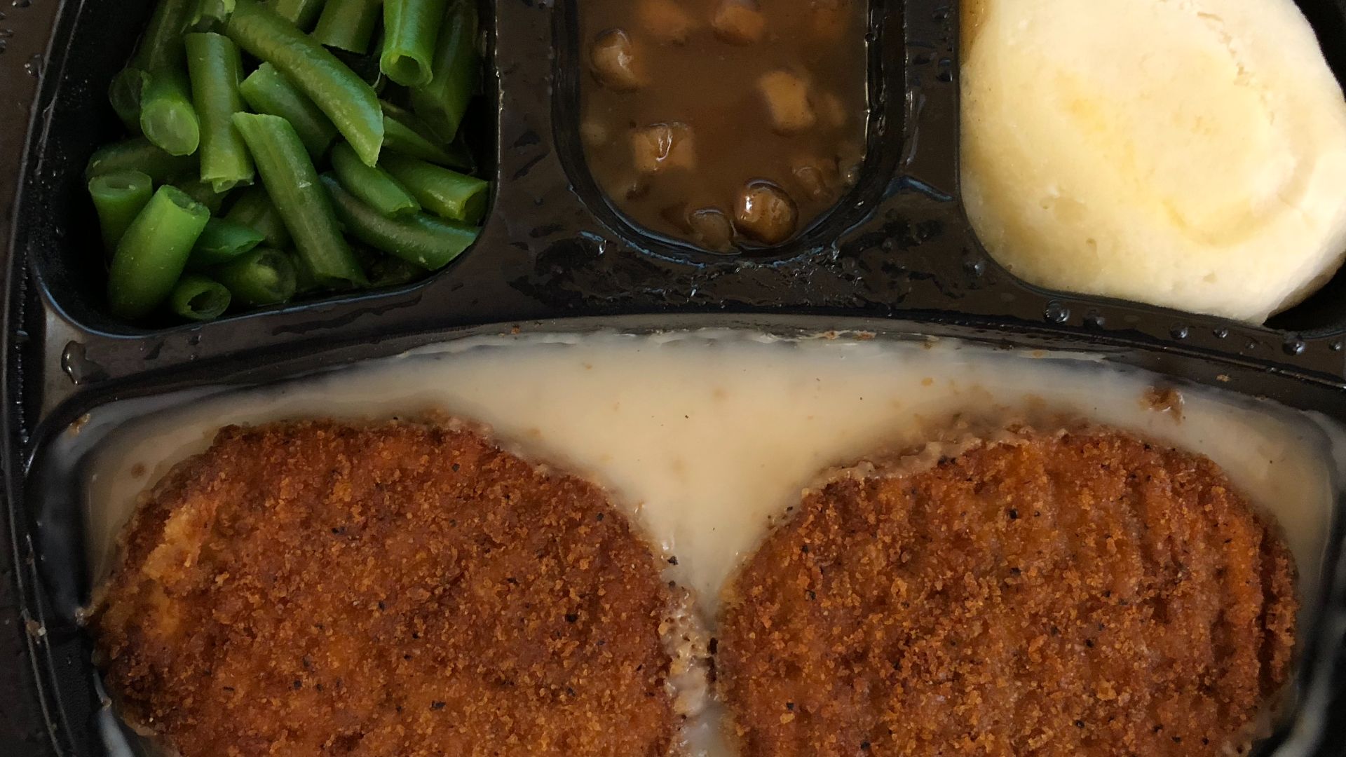 File:2019-01-24 20 24 23 A Hungry-Man Country Fried Chicken TV dinner after being heated in the Franklin Farm section of Oak Hill, Fairfax County, Virginia.jpg