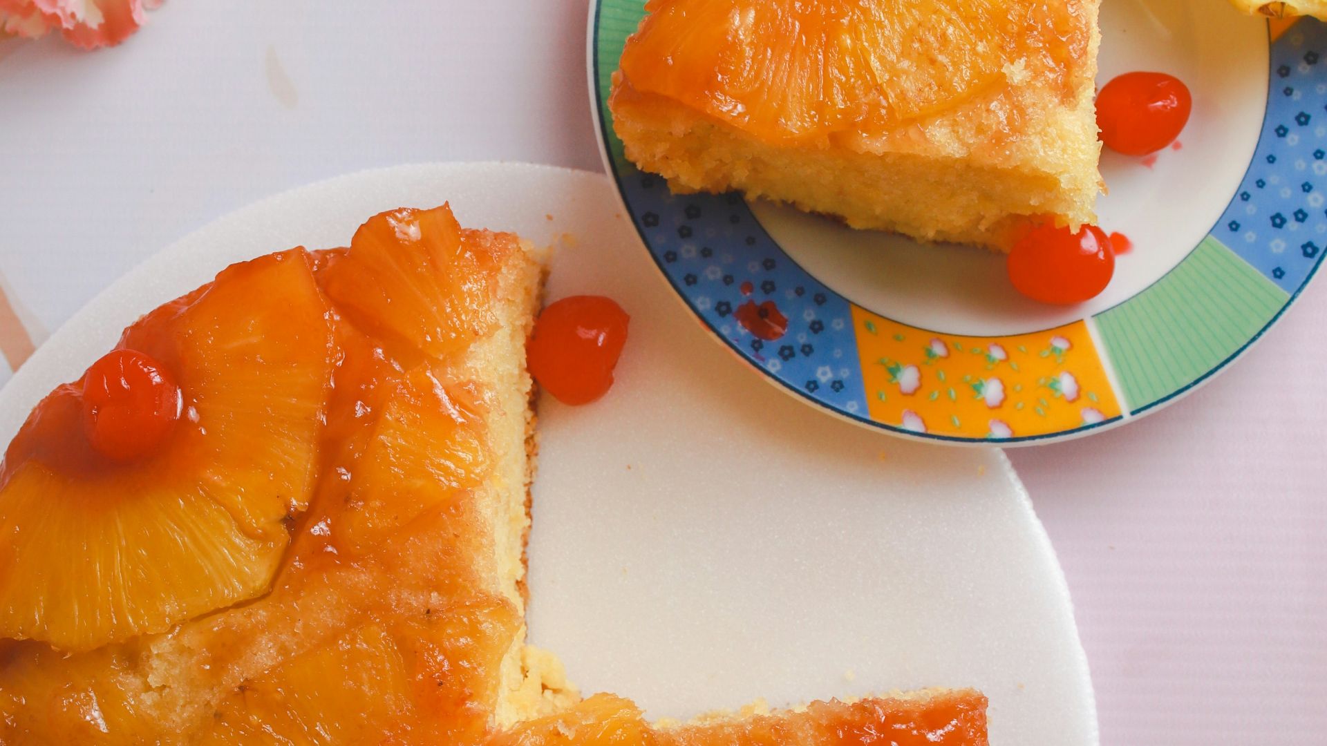 a pineapple upside down cake on a plate