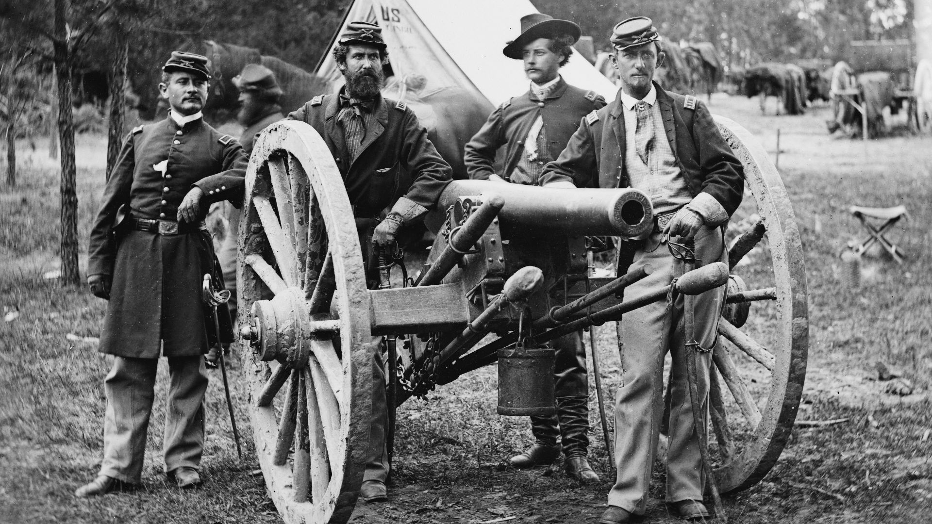 File:Tidball's Battery, near Fair Oaks, Va. - Lt. Robert Clarke, Capt. John C. Tidball, Lt. William N. Dennison, and Capt. Alexander C.M. Pennington.jpg