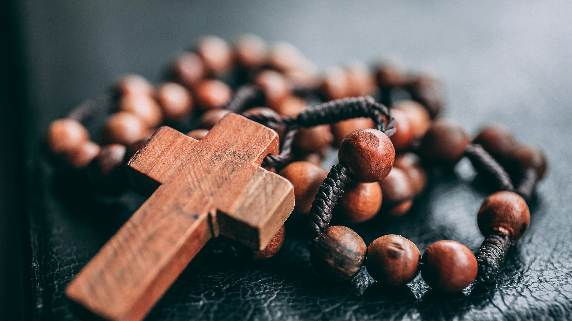 beaded brown rosary
