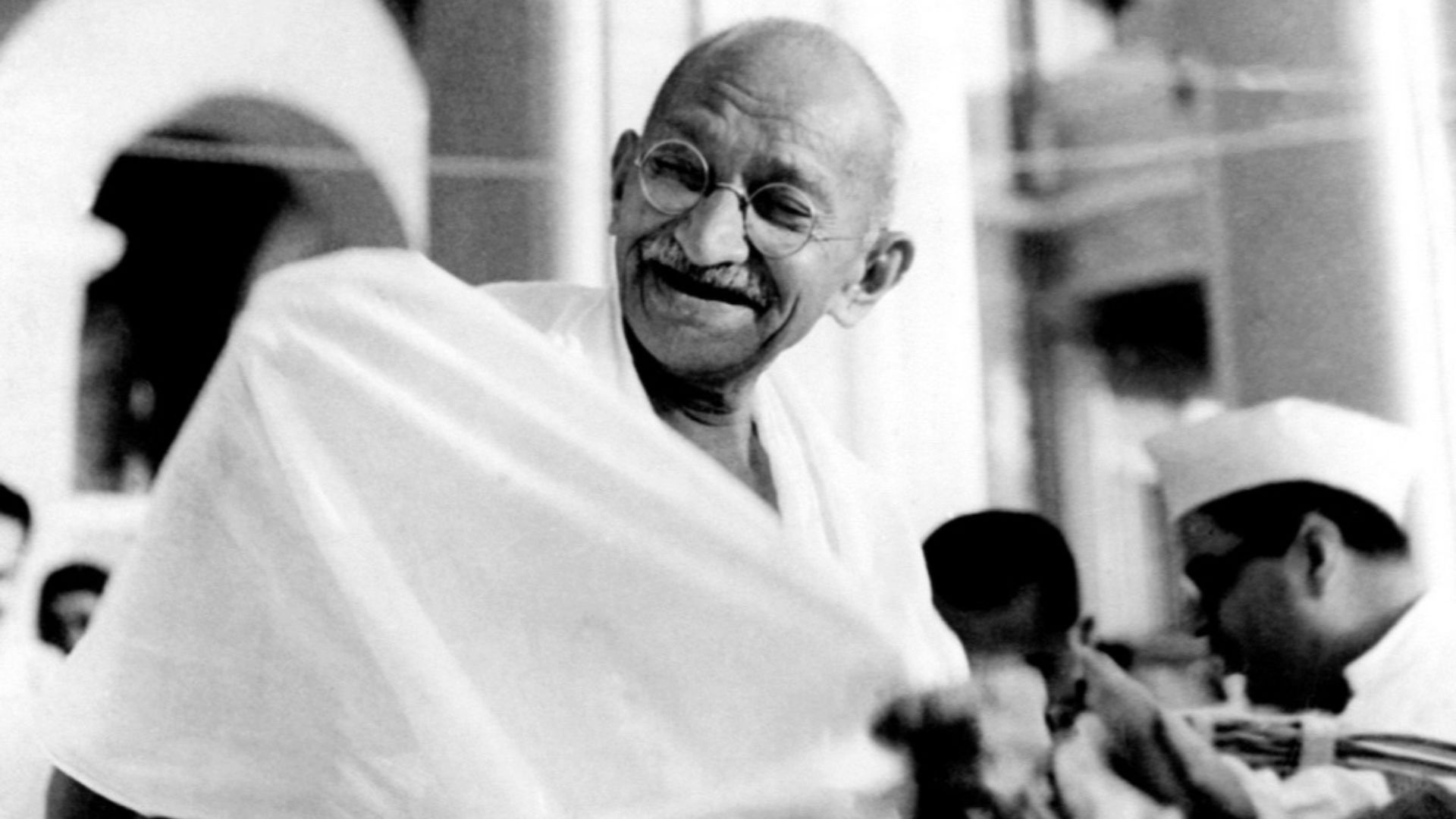 File:Mahatma Gandhi laughing.jpeg