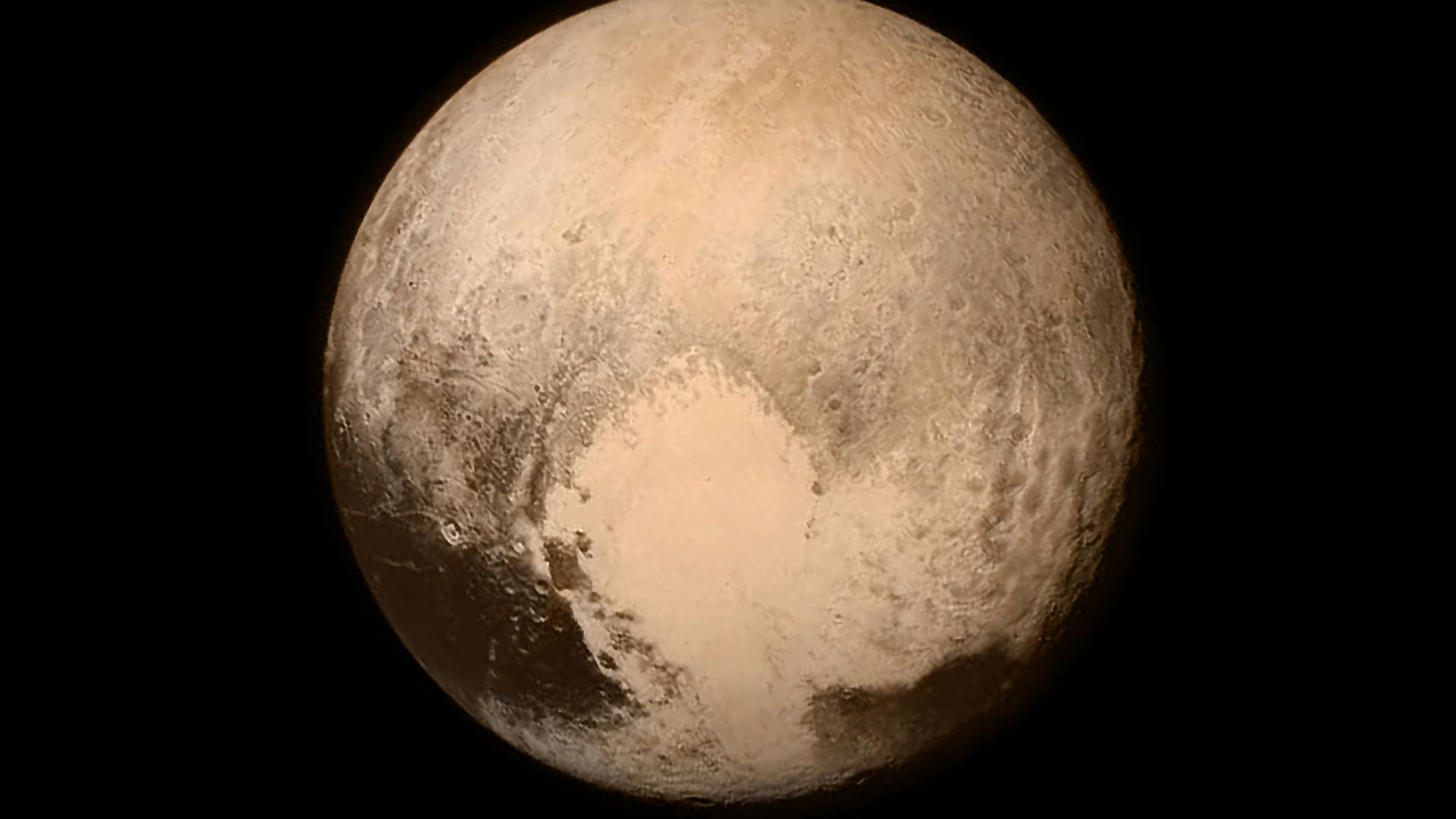 Pluto on a black background