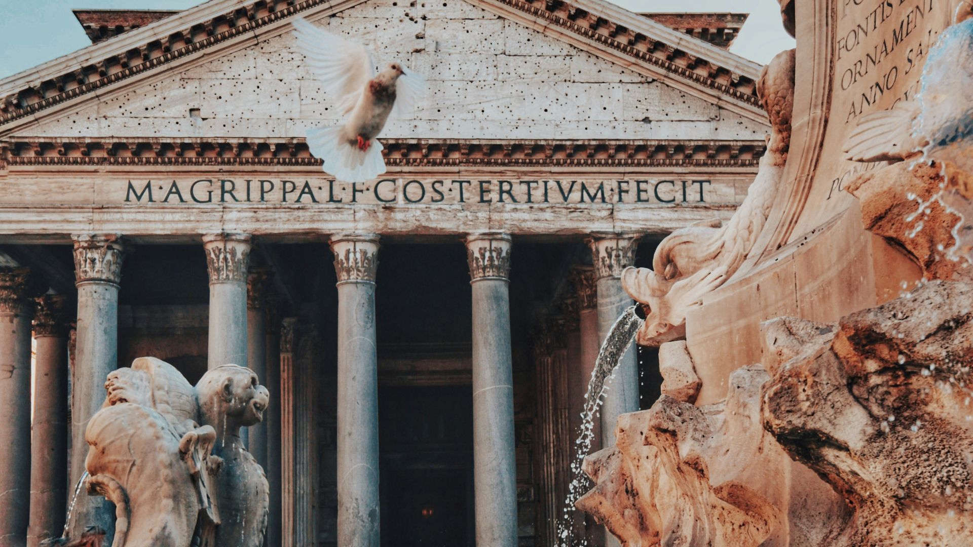 white concrete building with water fountain