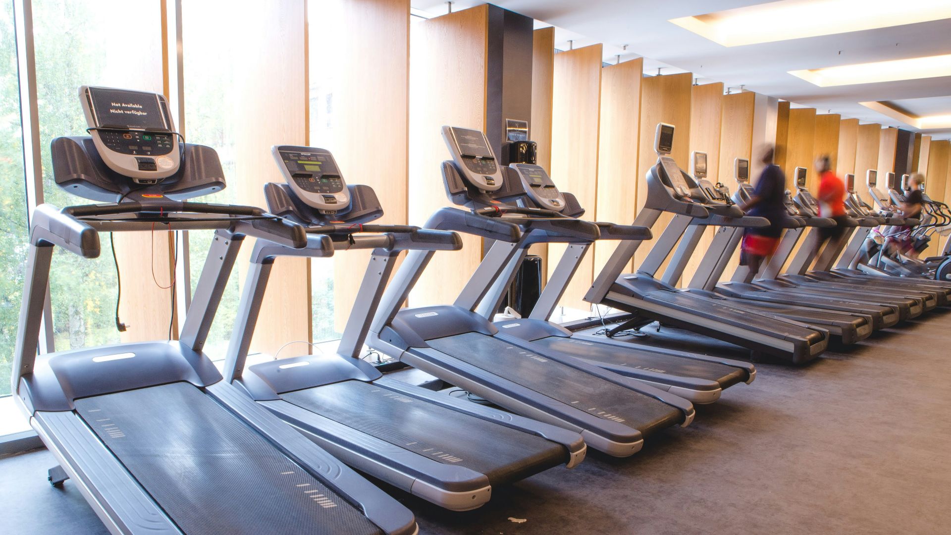 a gym with exercise equipment