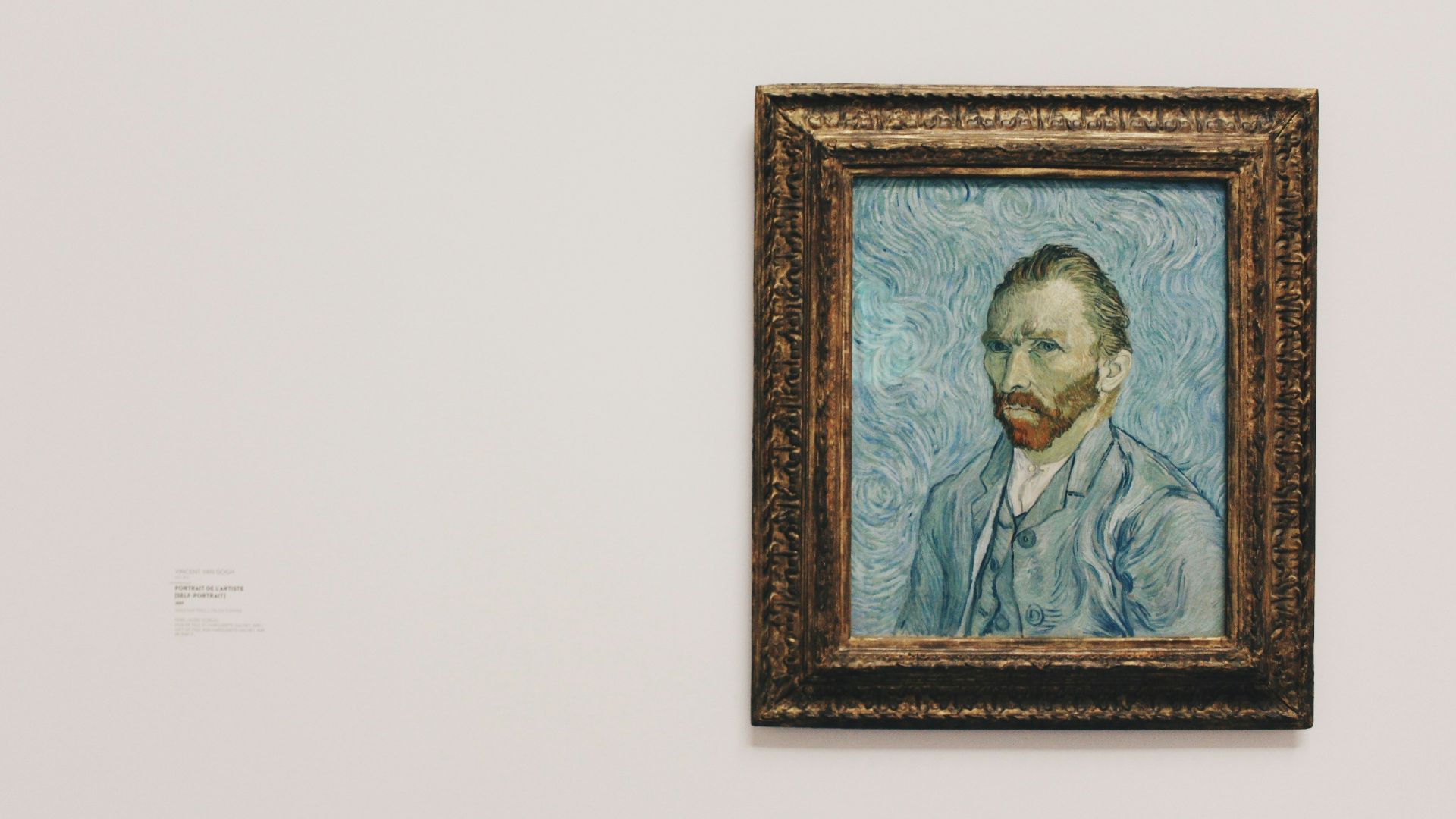 Vincent Van Gogh self portrait painting on wall