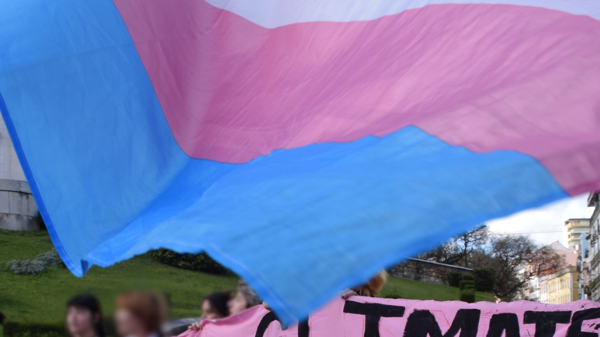 File:Trans day of Visibility 2024. Activists hold banner saying