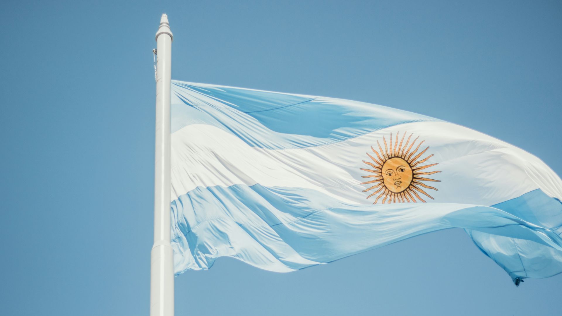 blue and white striped flag