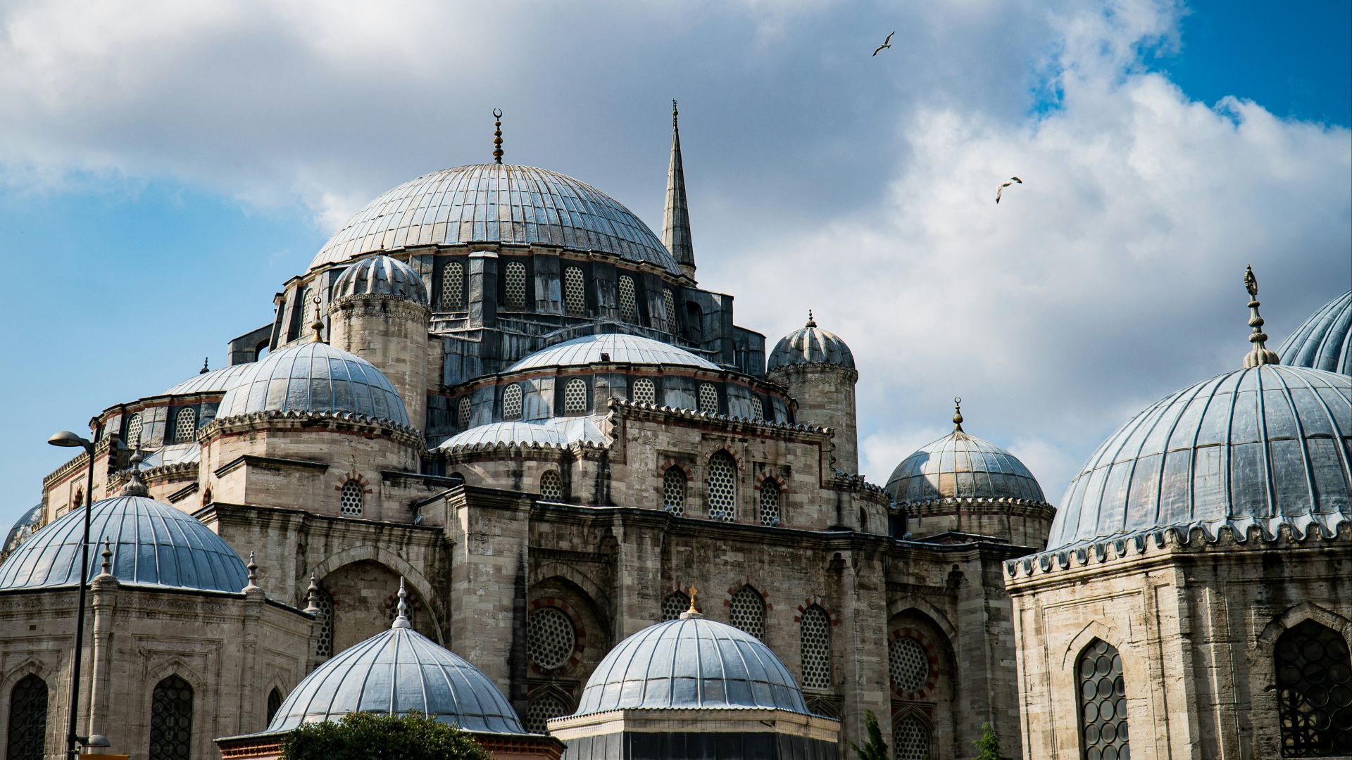 a large building with domed roofs