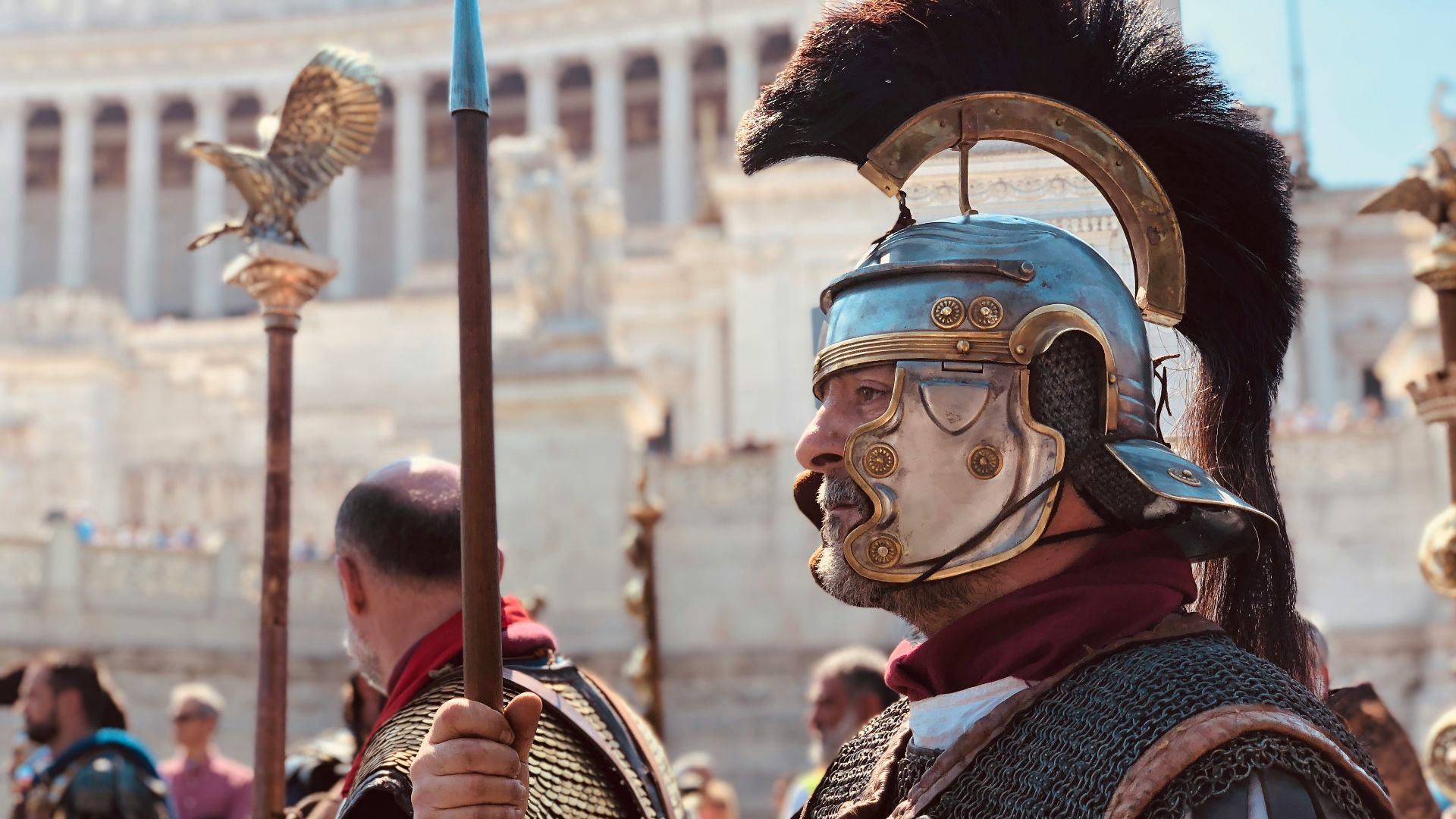 people wearing medieval costumes during day
