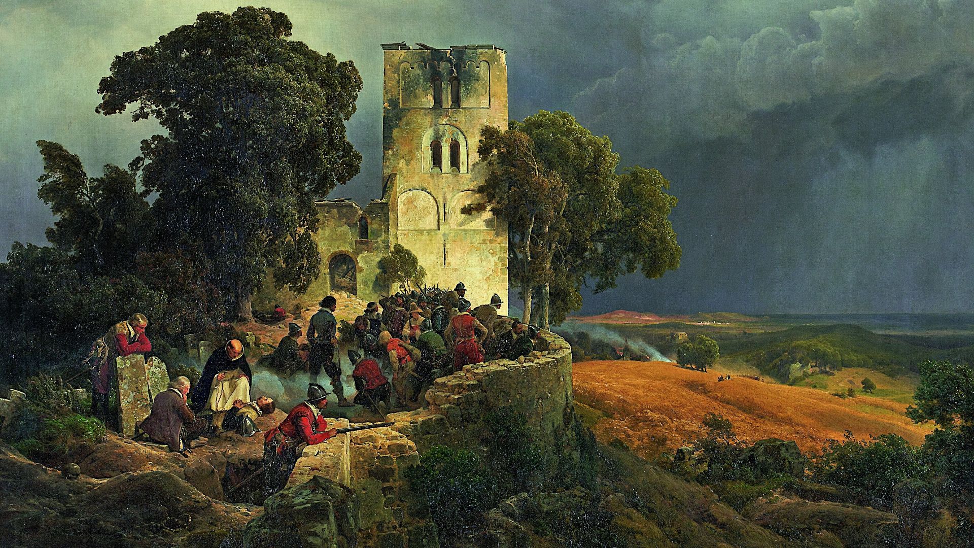 File:Carl Friedrich Lessing - The Siege (Defense of a Church Courtyard During the Thirty Years’ War) - Google Art Project.jpg