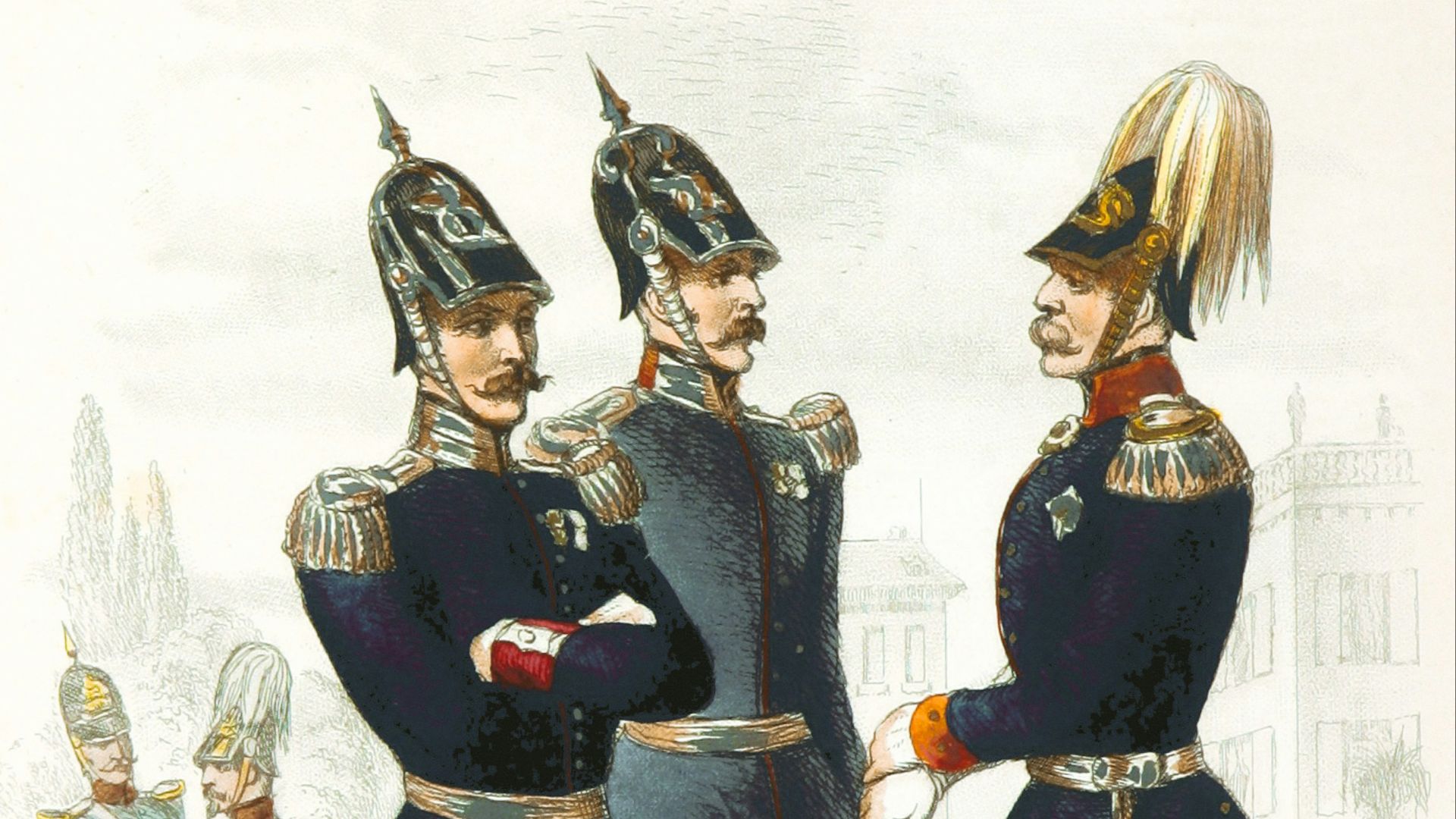 two men in uniform standing next to each other