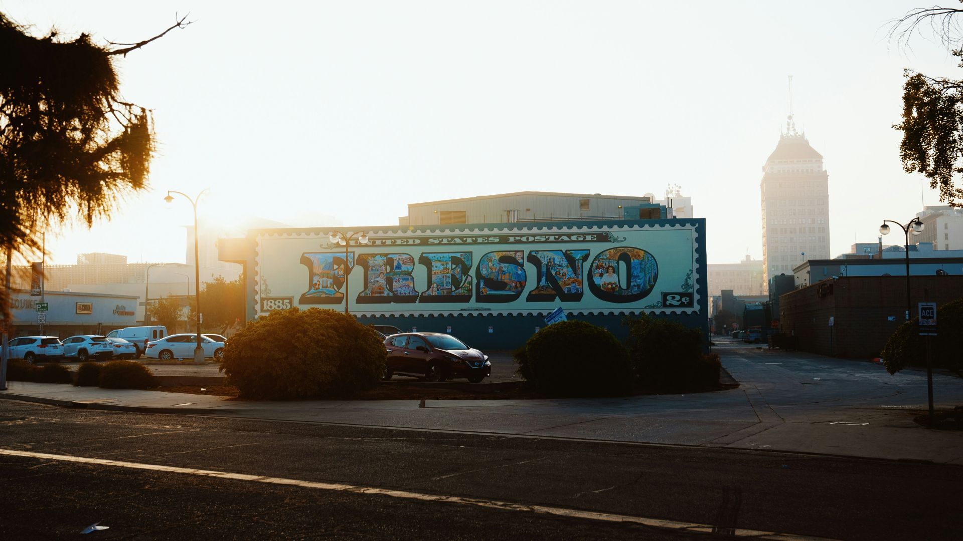 a building with a sign on the side of it
