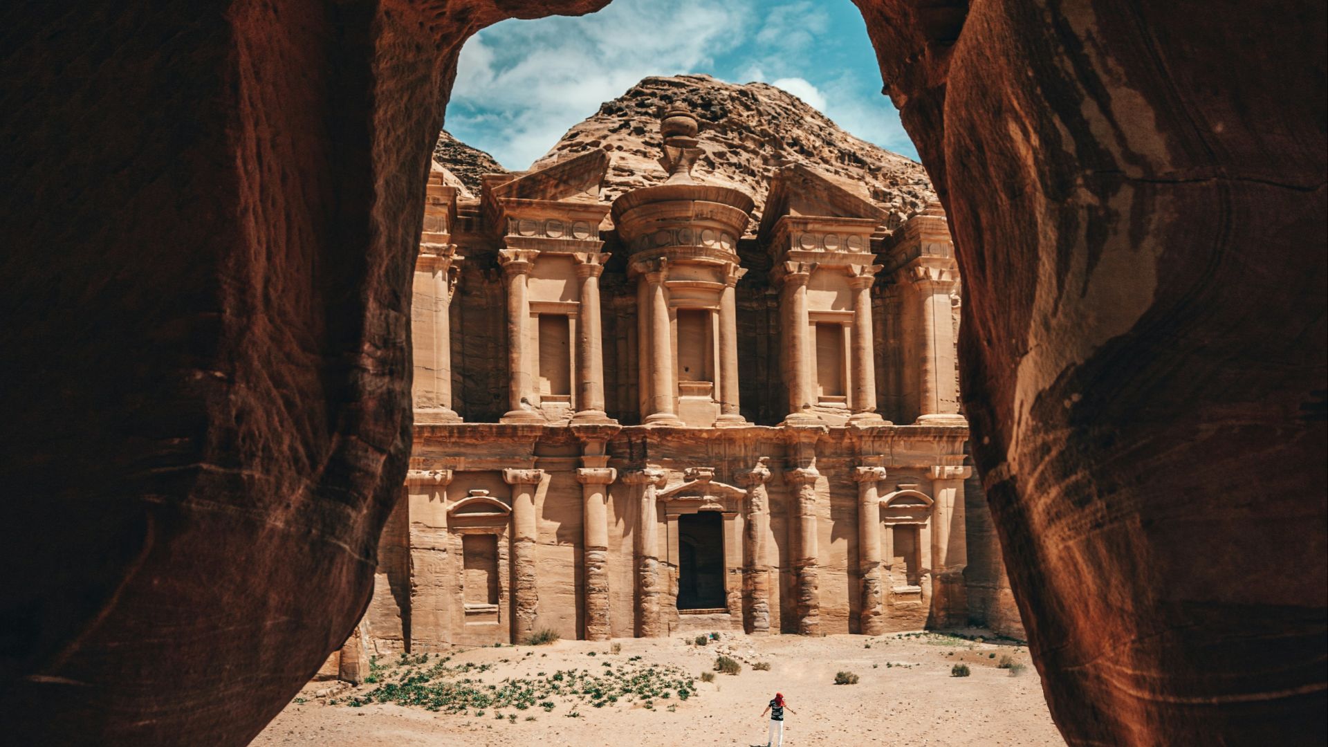 brown building on desert