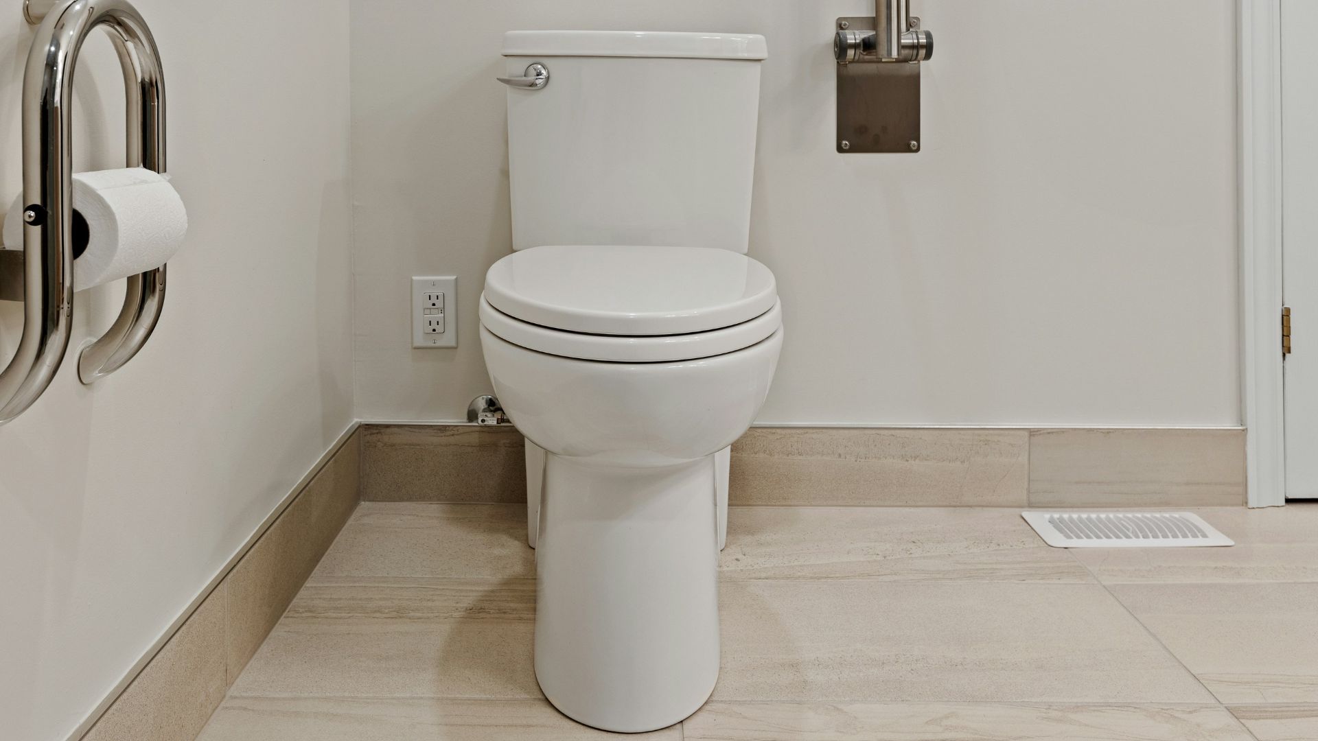 a toilet in a bathroom