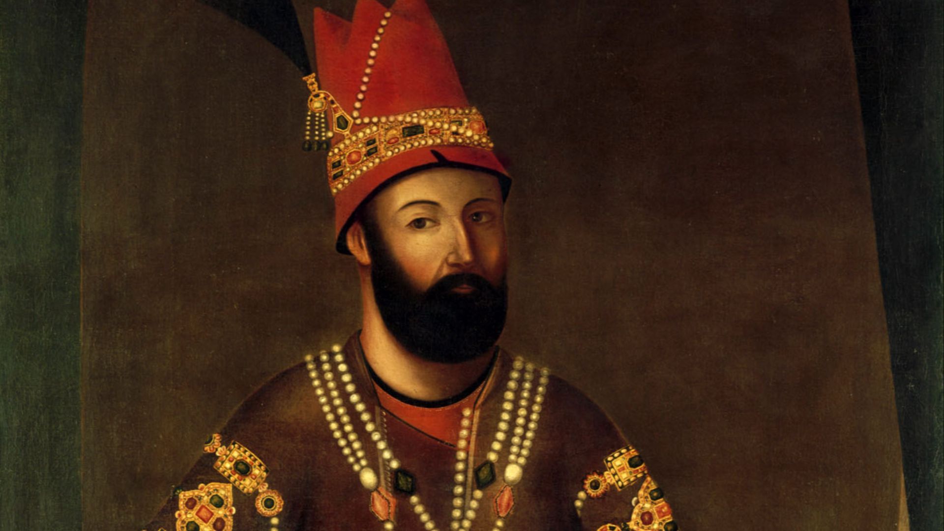 File:Painting, portrait of Nader Shah seated on a carpet, oil on canvas, probably Tehran, 1780s or 1790s.jpg