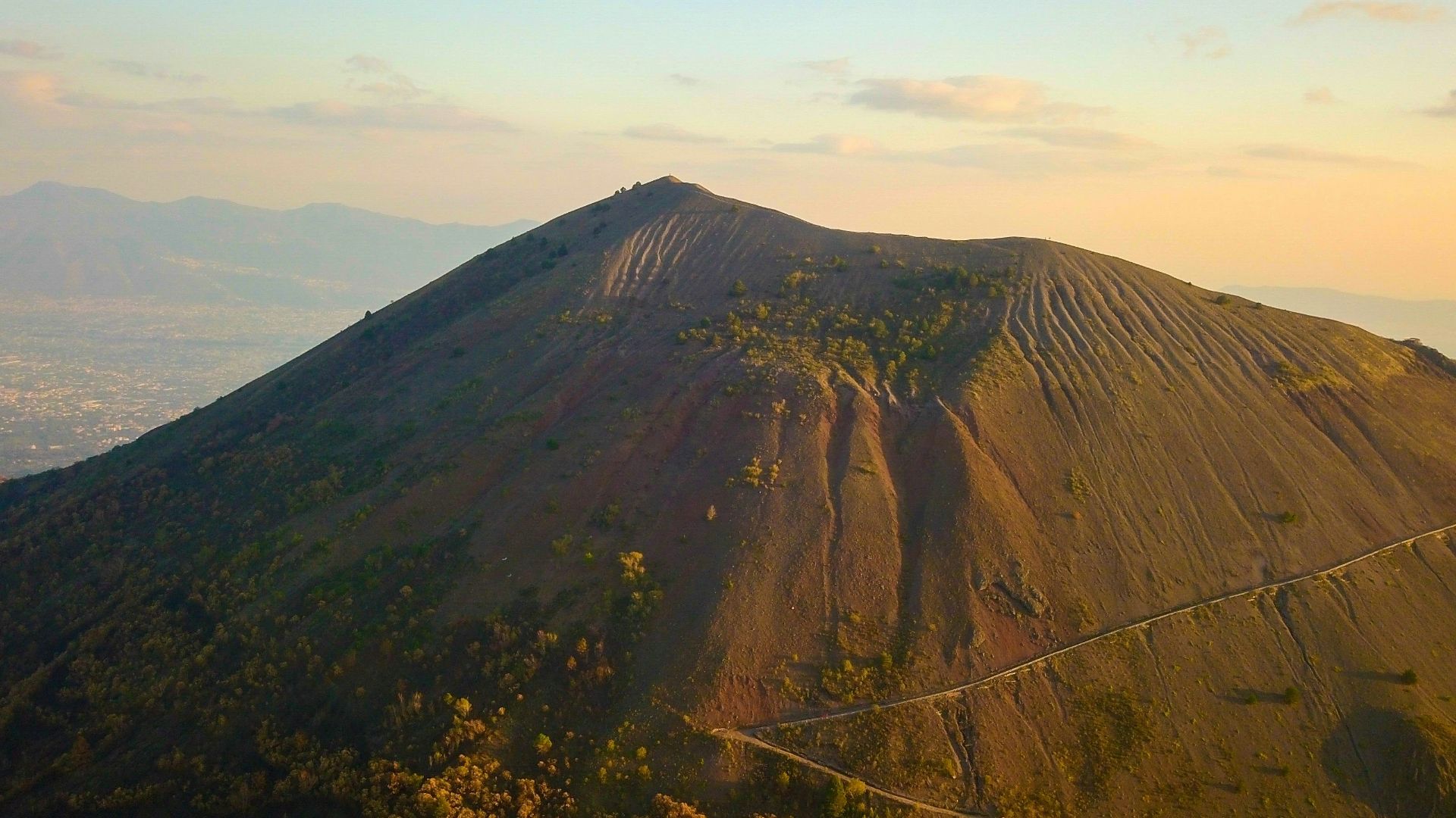 aerial photography of brown mountain