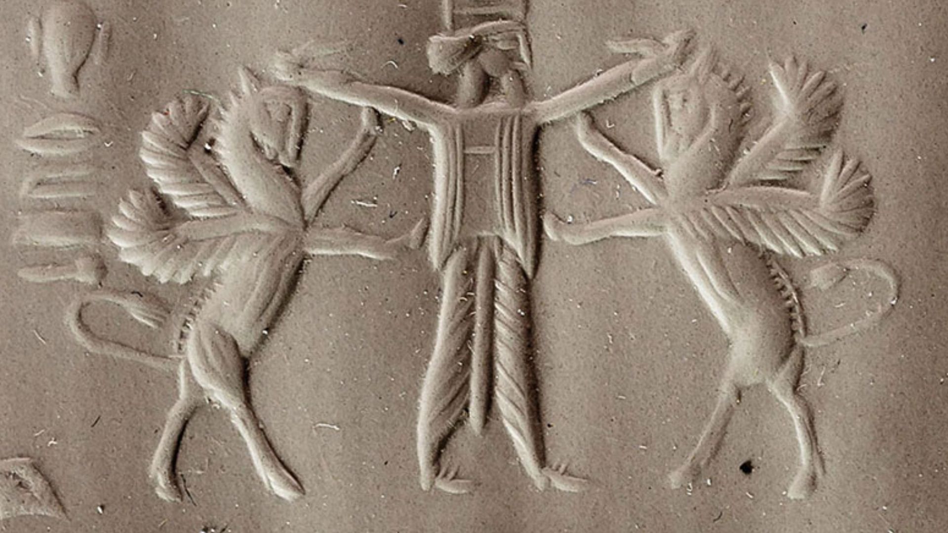 File:Persian seal with king and winged bulls.jpg