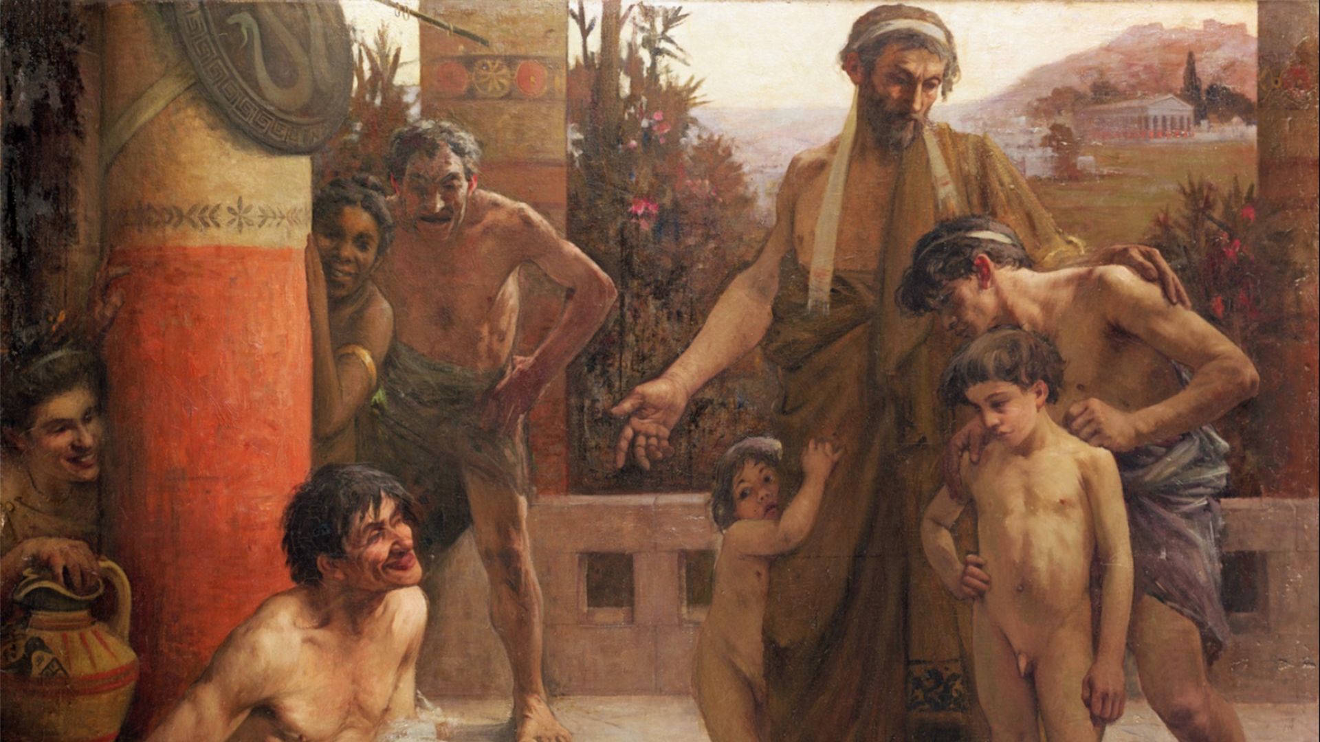 File:Fernand Sabatté - Un Spartiate montre à ses fils un ilote ivre (1900).jpg