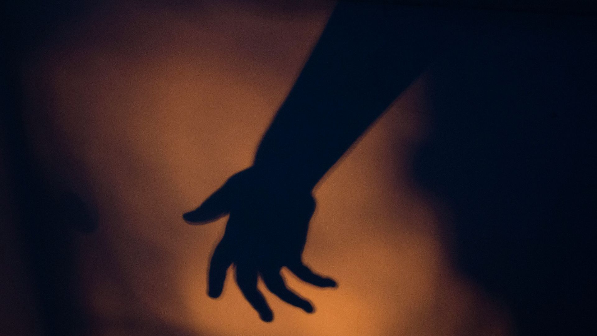 silhouette photography of human hand