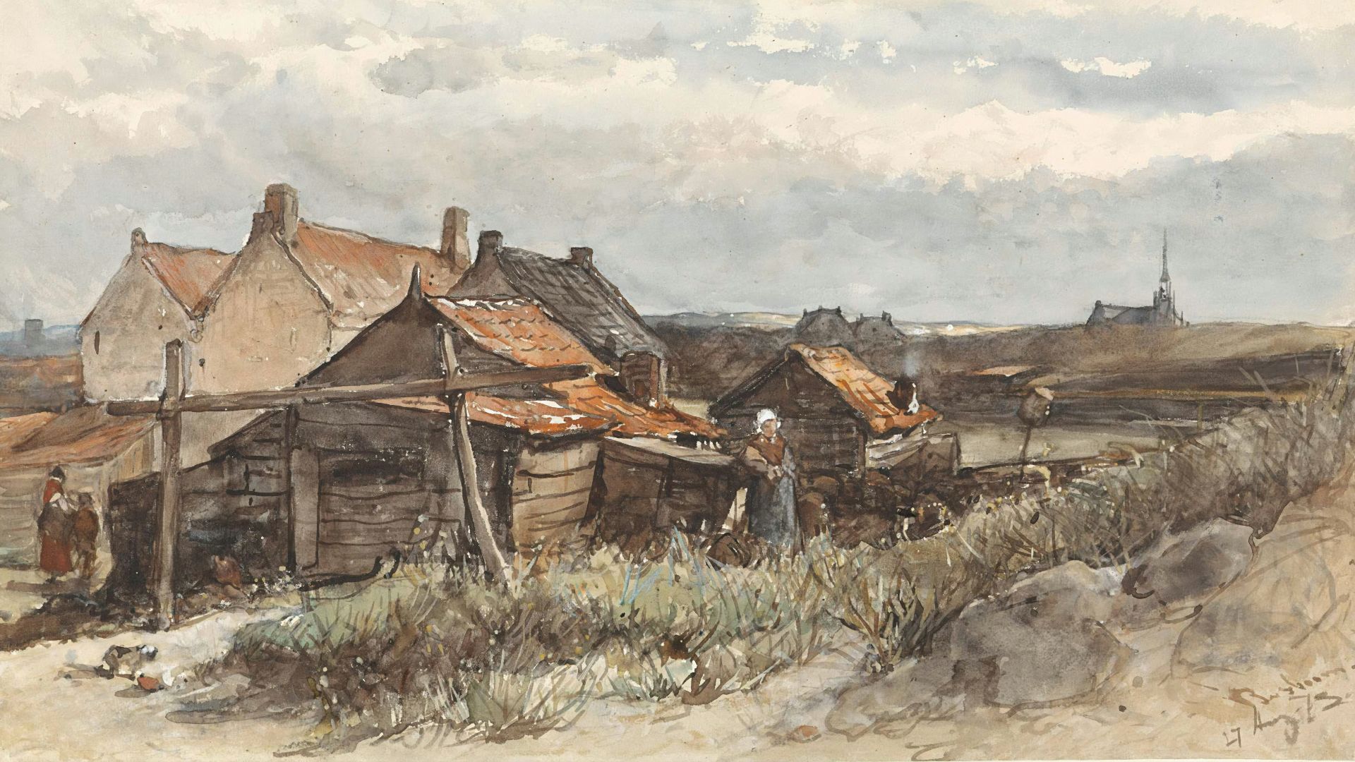 brown wooden house on green grass field under white clouds during daytime