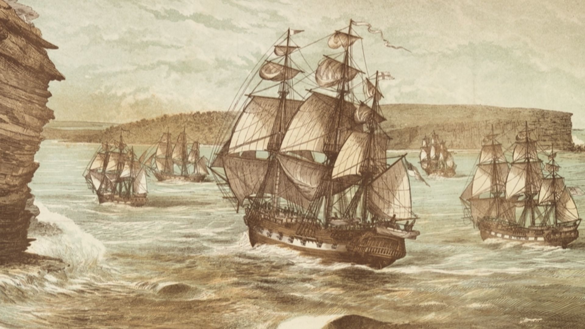 File:The First Fleet entering Port Jackson, January 26, 1788, drawn 1888 A9333001h.jpg
