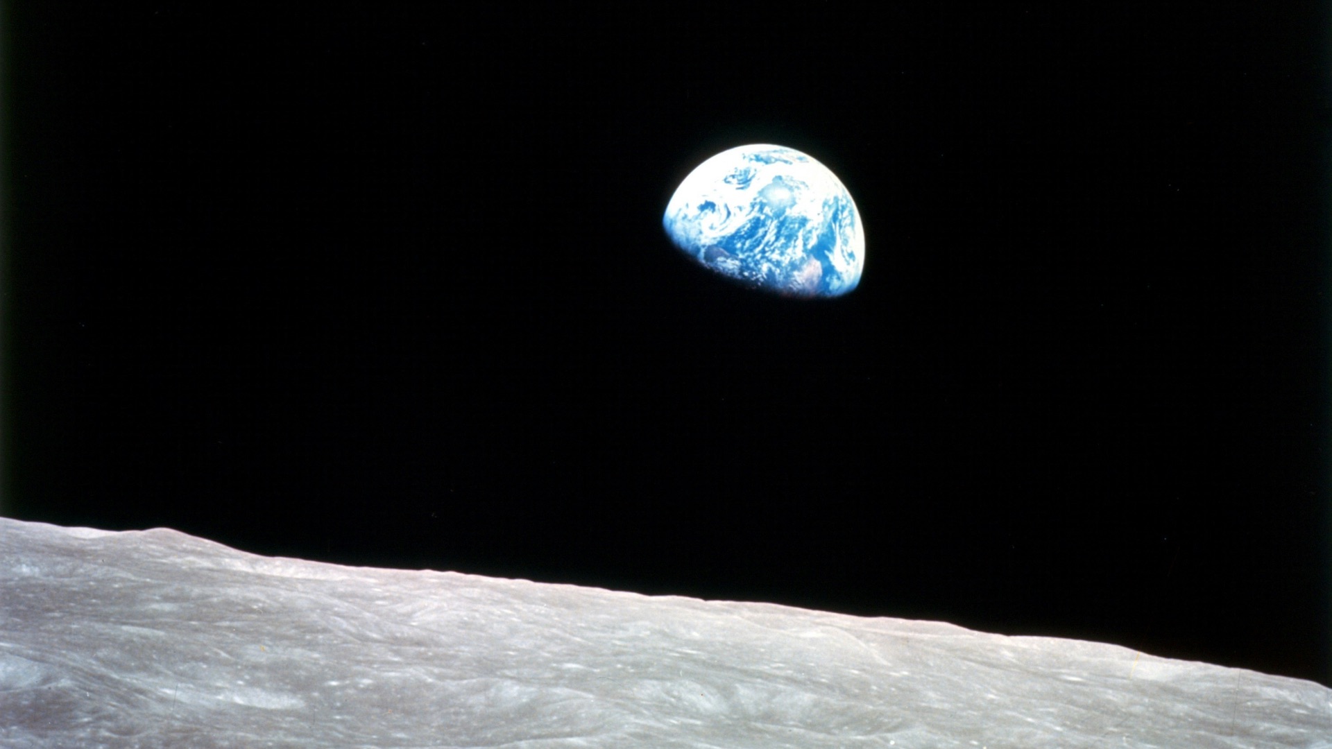 Earth above the lunar surface