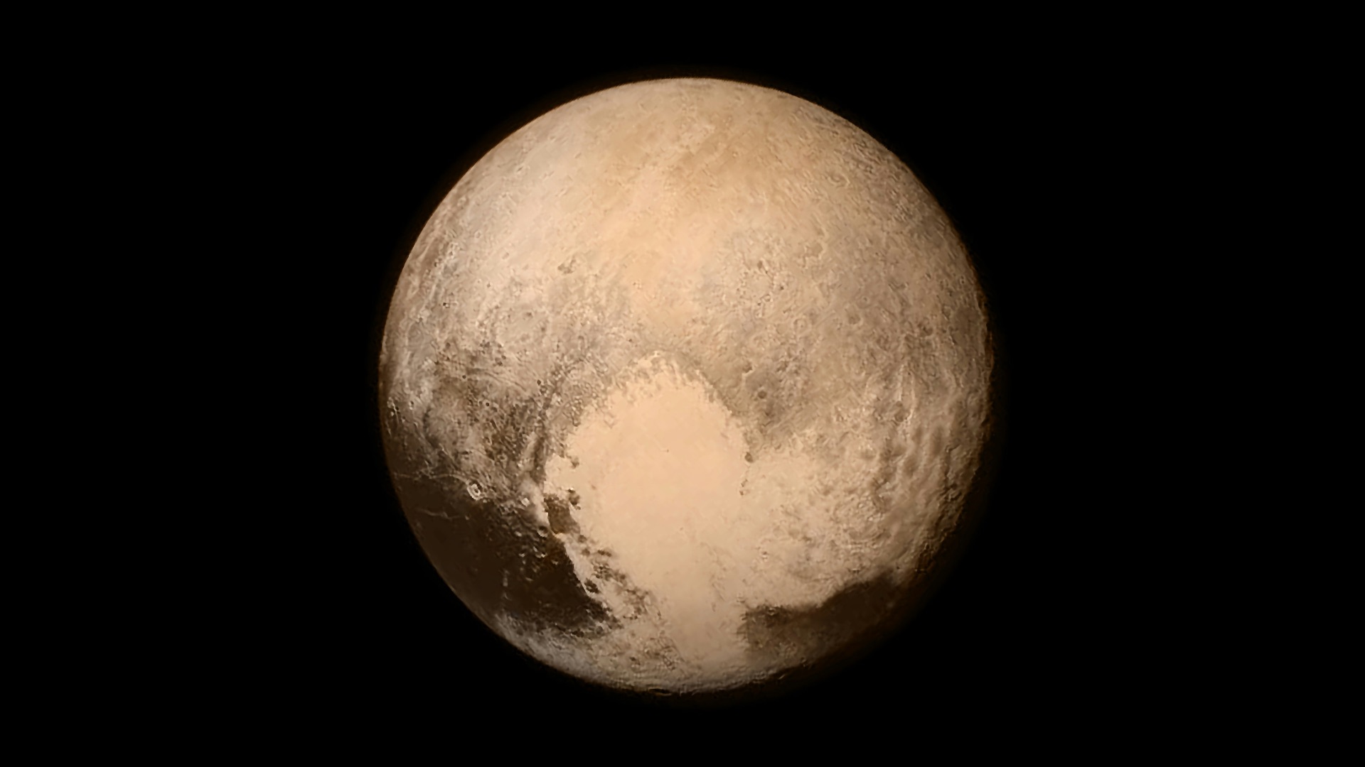 Pluto on a black background