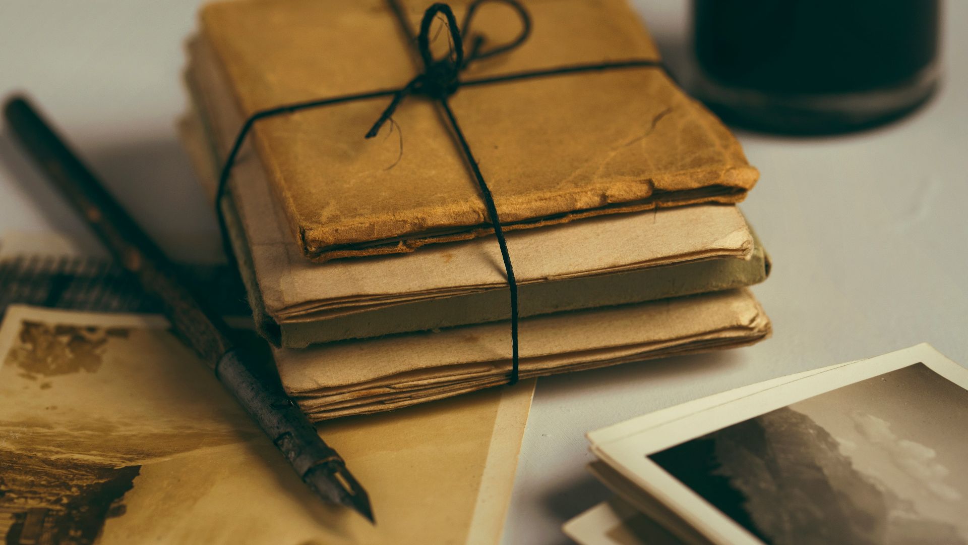 brown paper and black pen