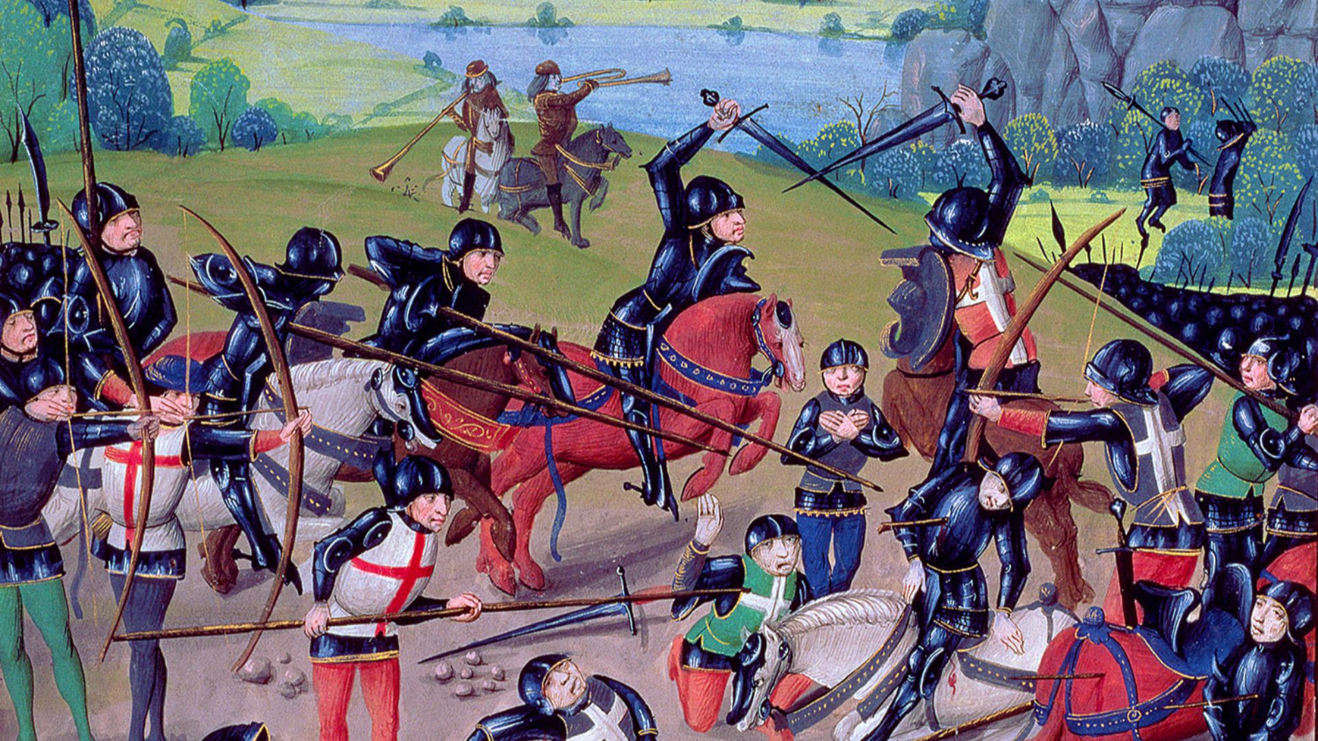 File:Battle of Agincourt, St. Alban's Chronicle by Thomas Walsingham.jpg