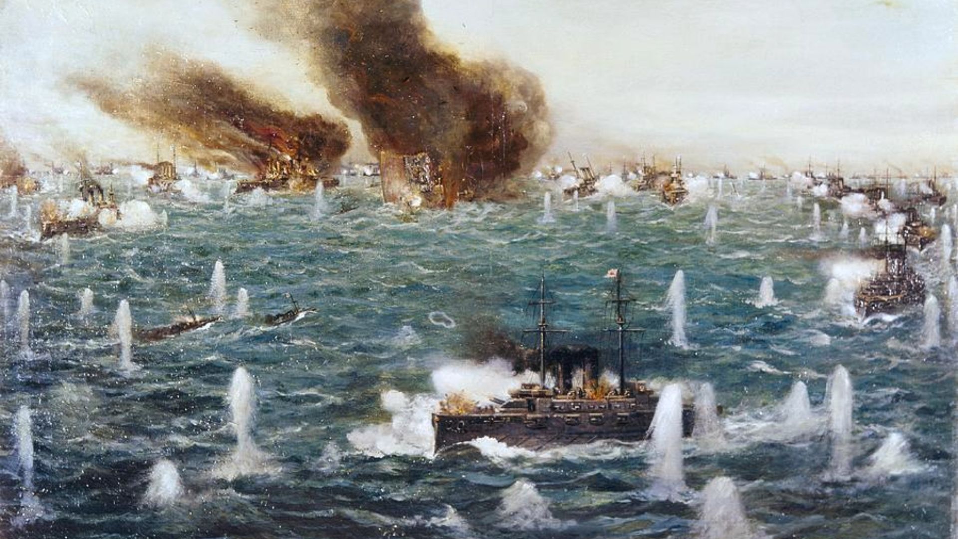 File:Battle of Tsushima, 1905 by Tōjō Shōtarō.jpg