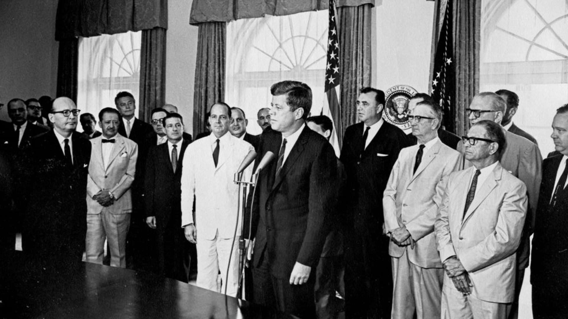 File:Swearing-in Ceremony, deLesseps S. Morrison, U.S. Representative to the Organization of American States (OAS), and Robert Woodward, Assistant Secretary of State for Inter-American Affairs 01.jpg